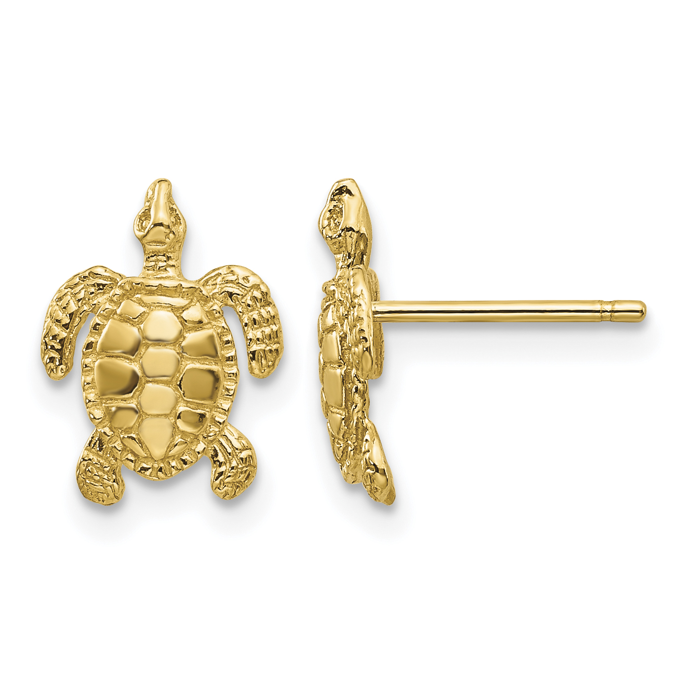 10k Turtle Post Earrings (10TE627)