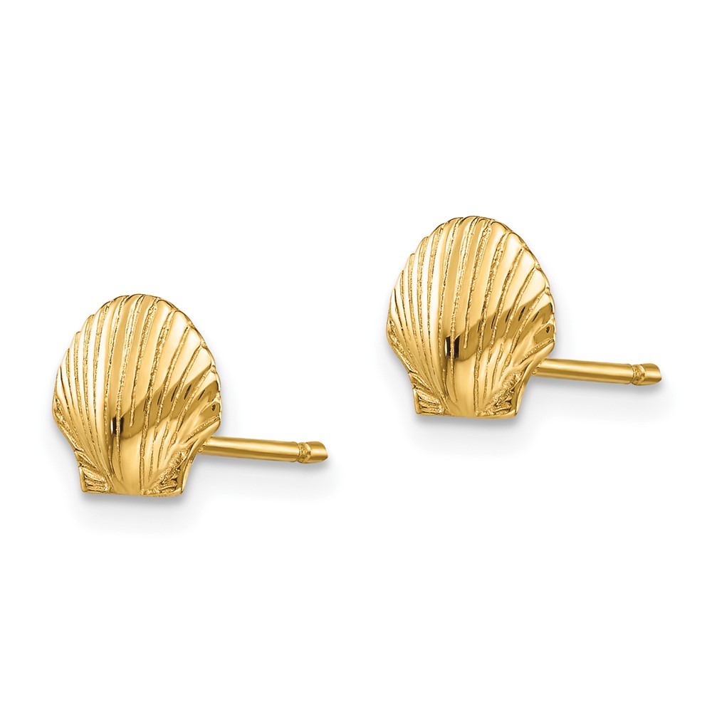 10k Mini Scallop Shell Post Earrings (10TE632)