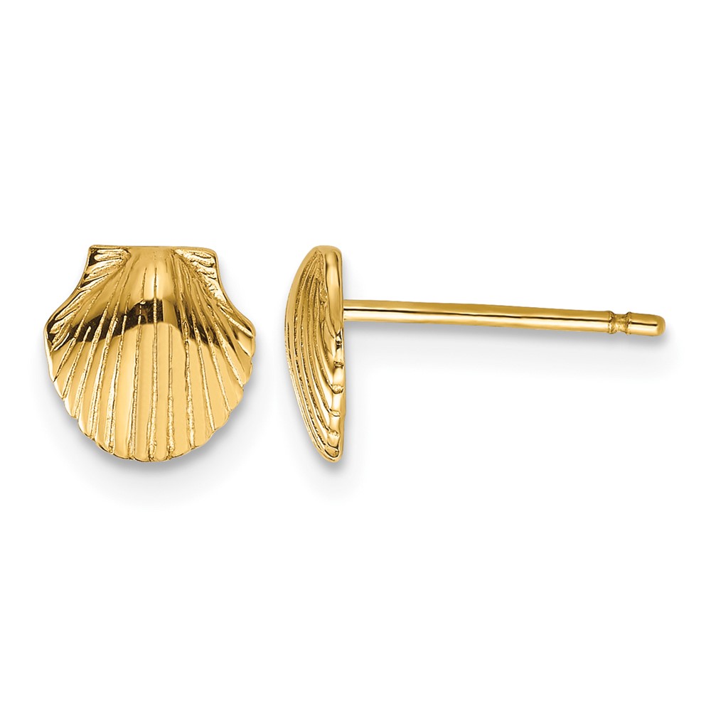 10k Mini Scallop Shell Post Earrings (10TE632)