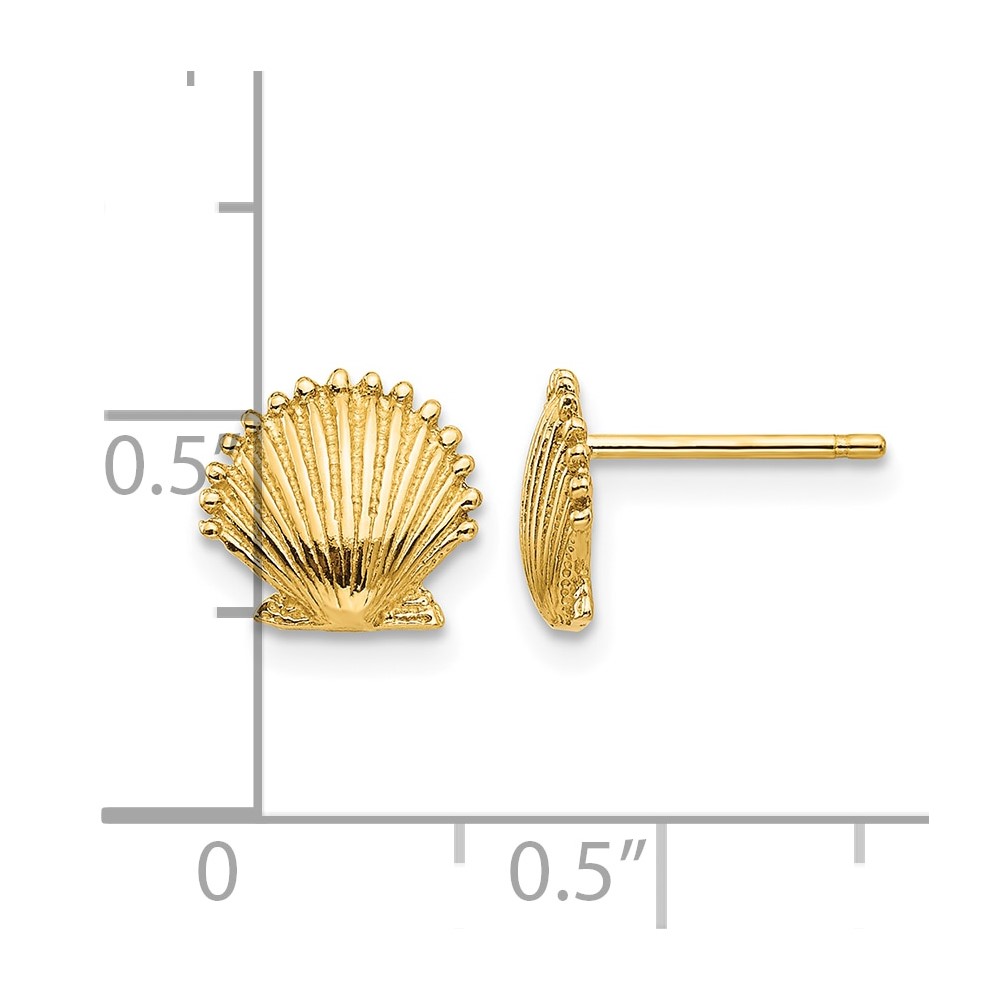 10K Scallop Shell Post Earrings (10TE633)