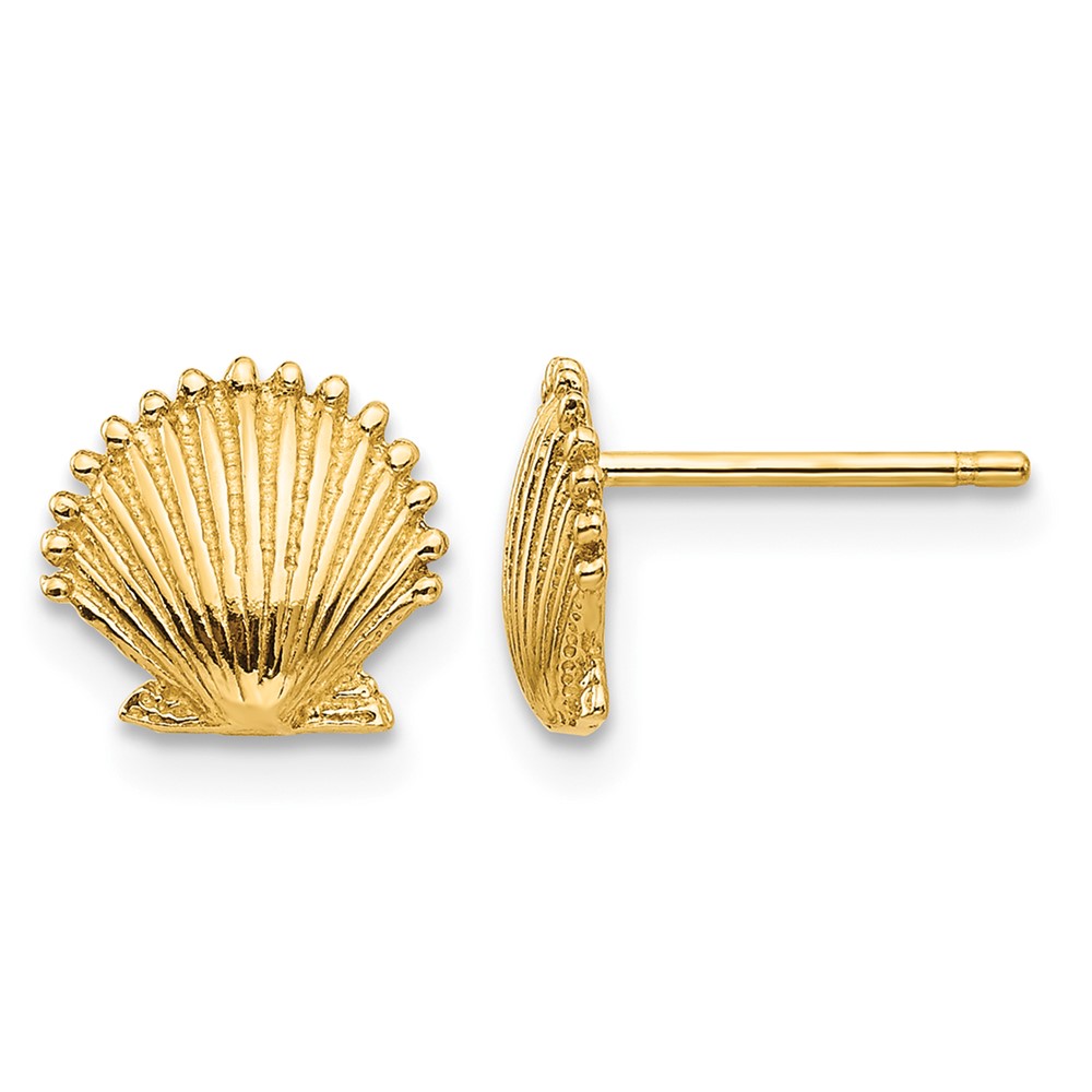 10K Scallop Shell Post Earrings (10TE633)