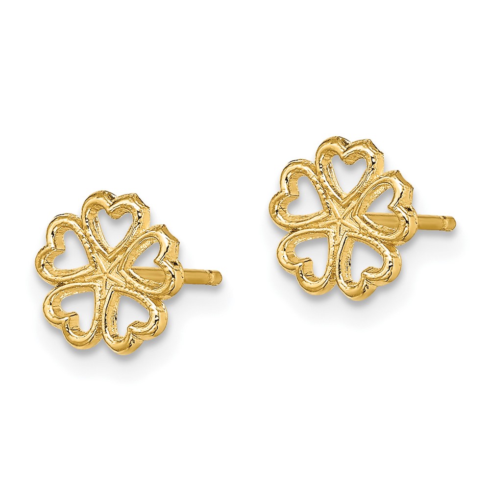 10k Five Hearts Circle Post Earrings (10TE707)