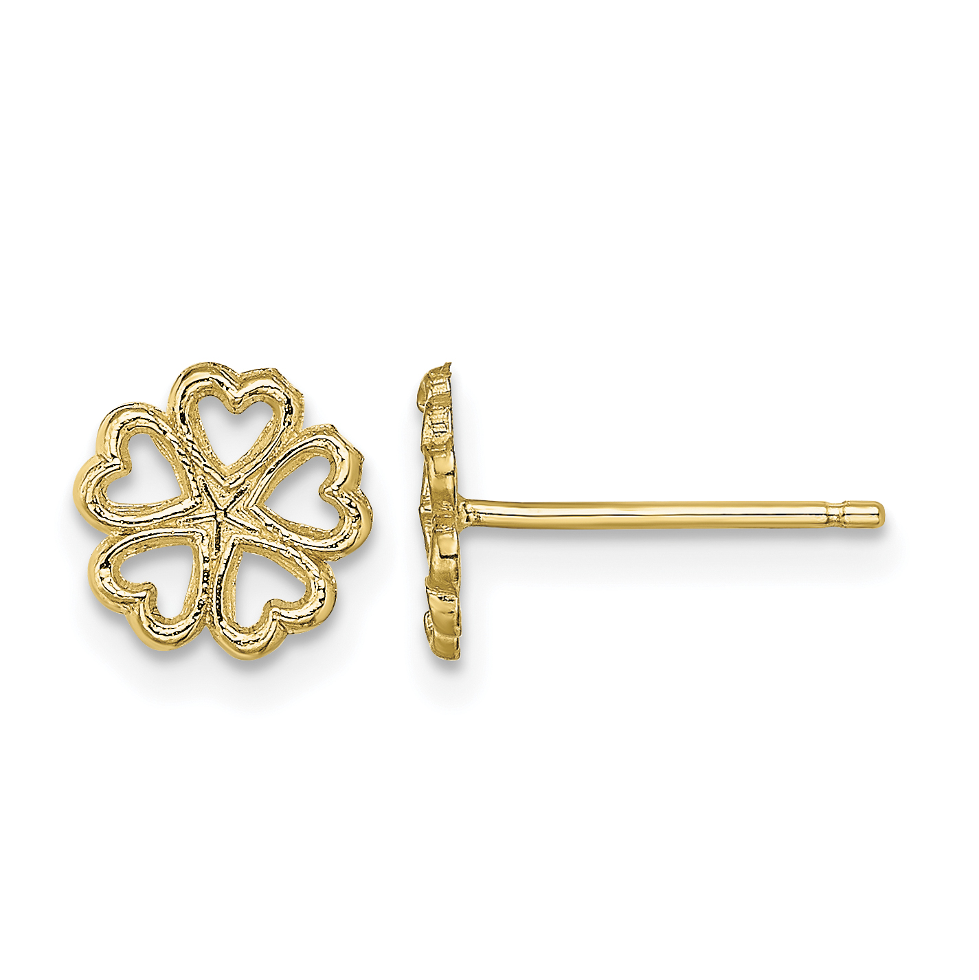 10k Five Hearts Circle Post Earrings (10TE707)
