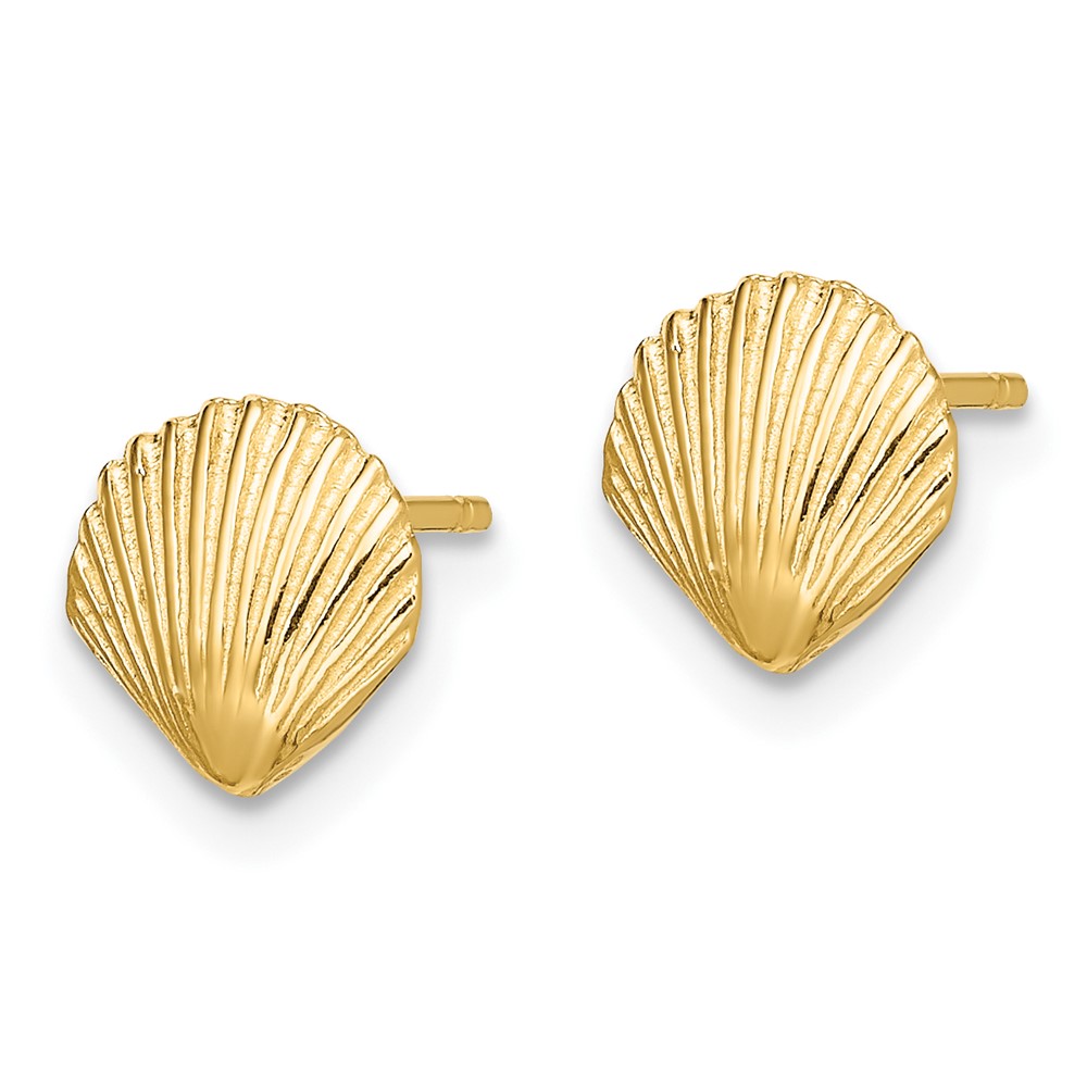 10K Scallop Shell Post Earrings (10TE782)