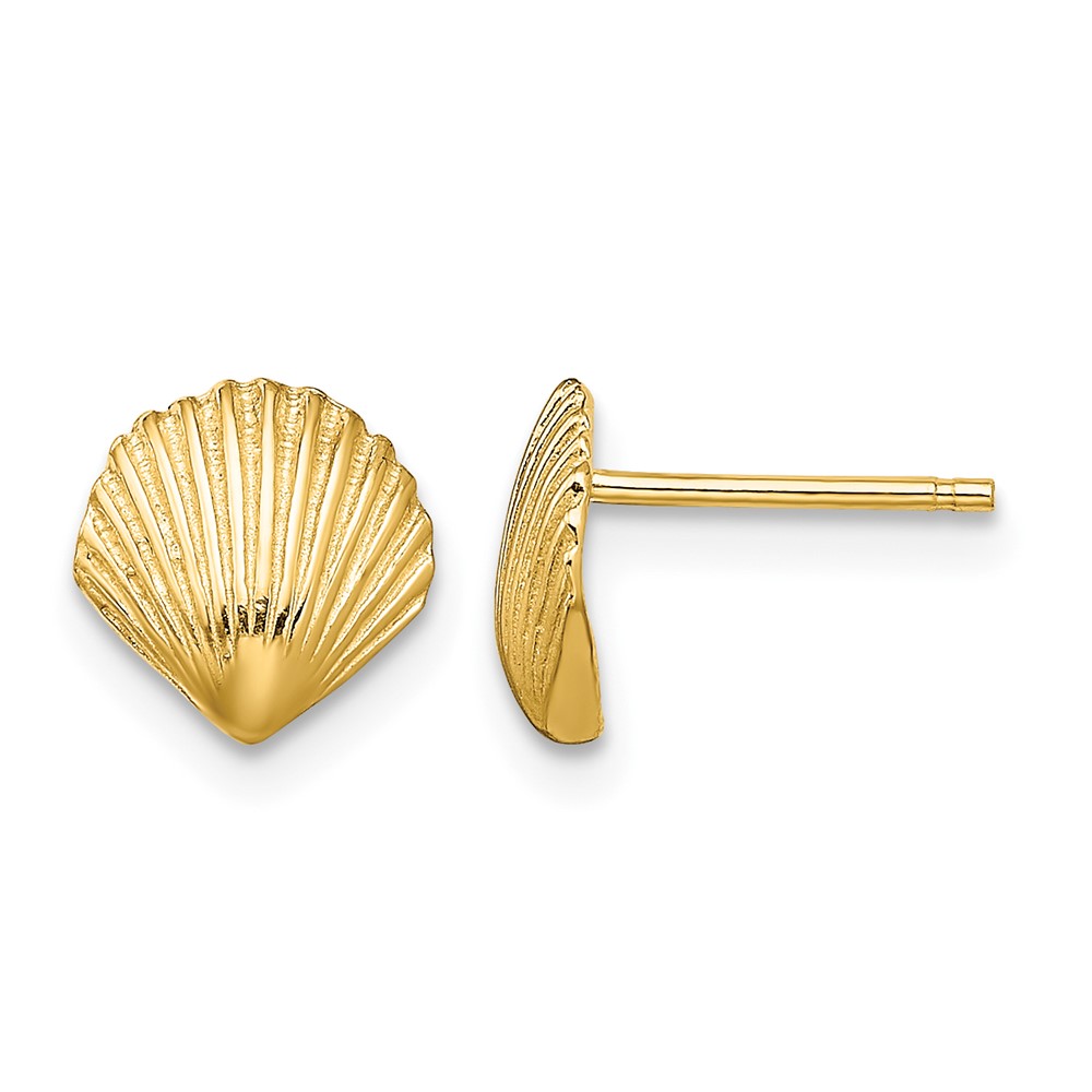 10K Scallop Shell Post Earrings (10TE782)