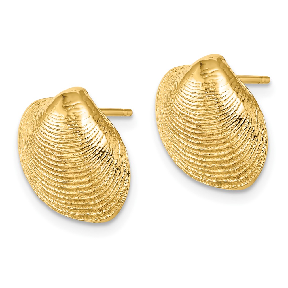 10K Clam Shell Post Earrings (10TE786)