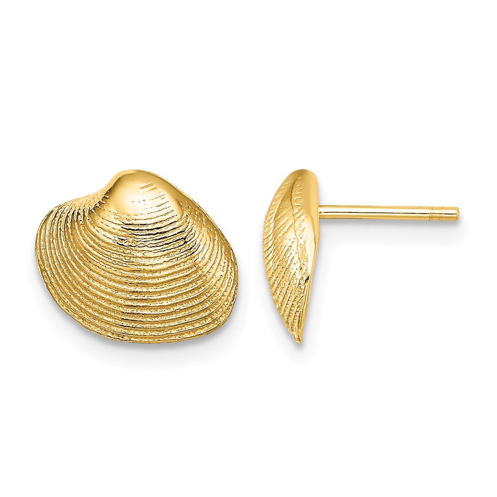 10K Clam Shell Post Earrings (10TE787)