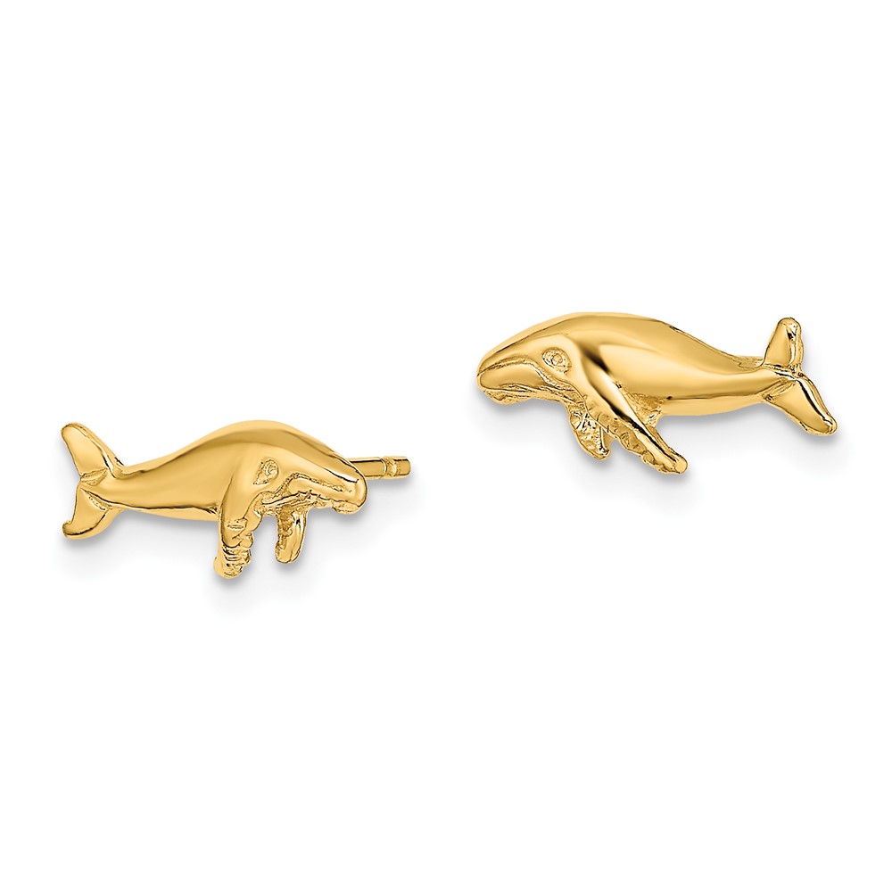 10K Whale Post Earrings (10TE792)