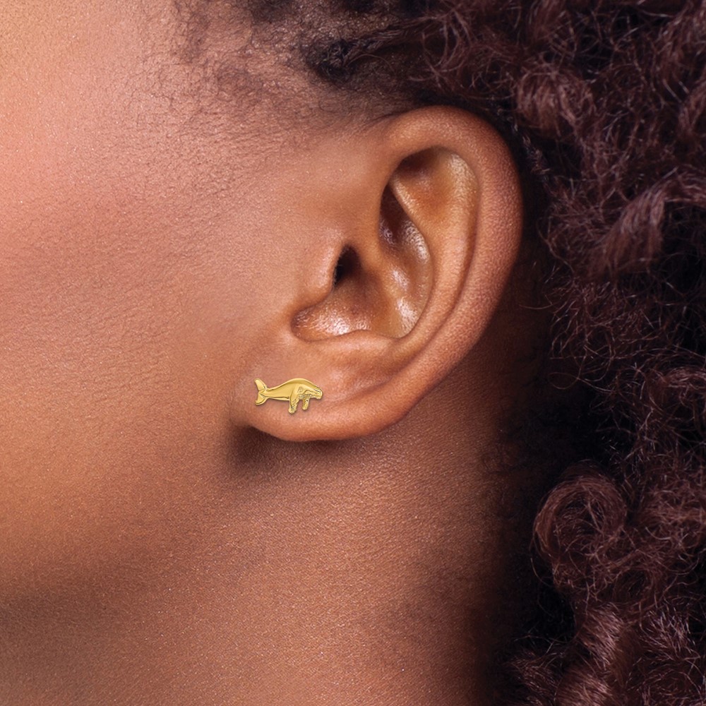 10K Whale Post Earrings (10TE792)