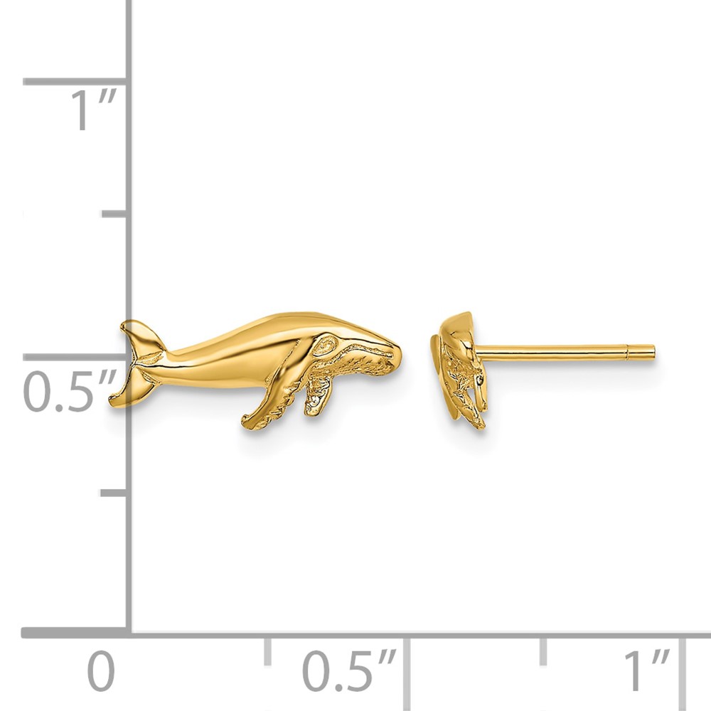 10K Whale Post Earrings (10TE792)