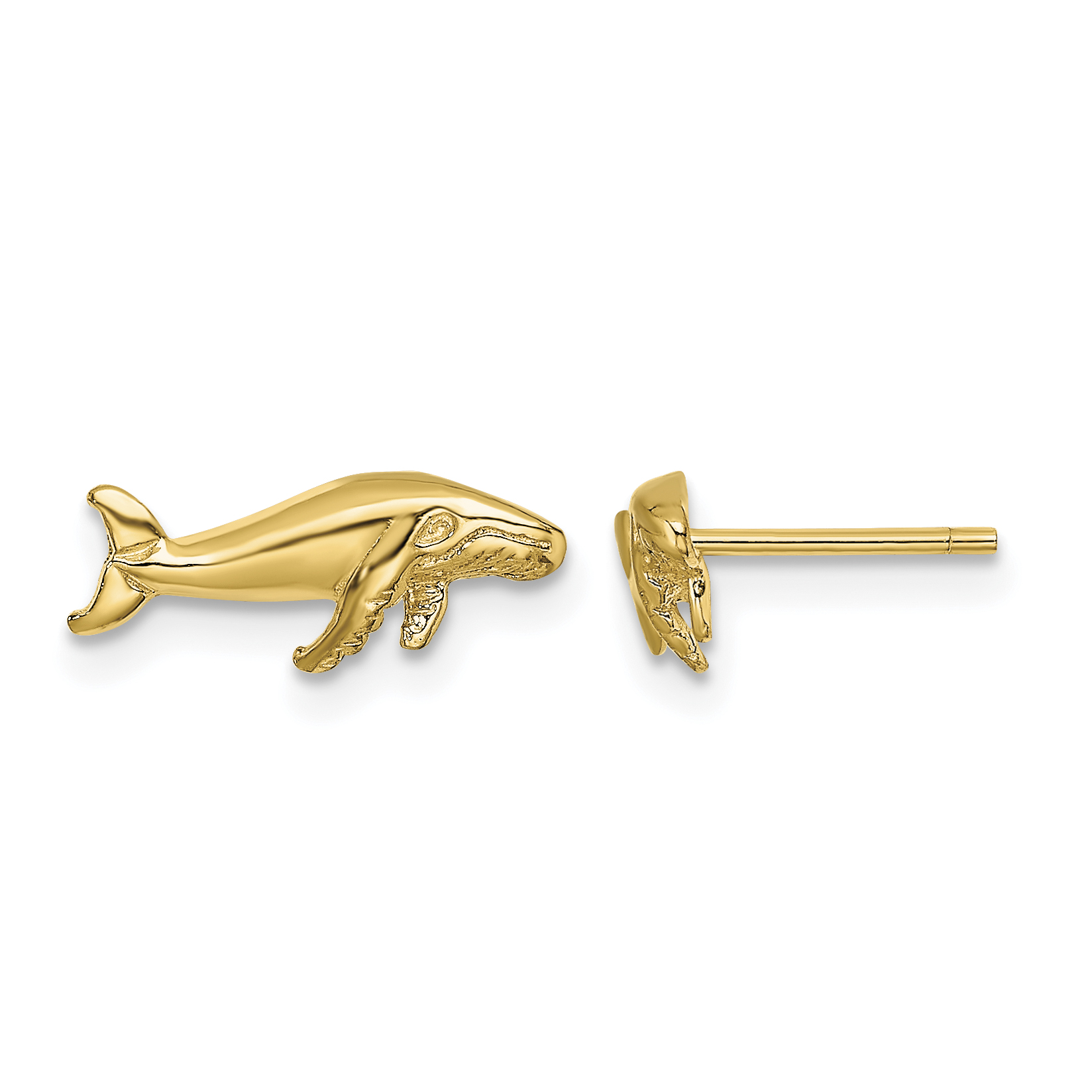 10K Whale Post Earrings (10TE792)