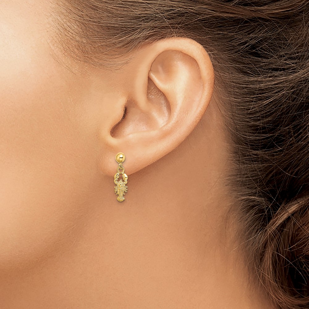 10K Lobster Post Dangle Earrings (10TE794)