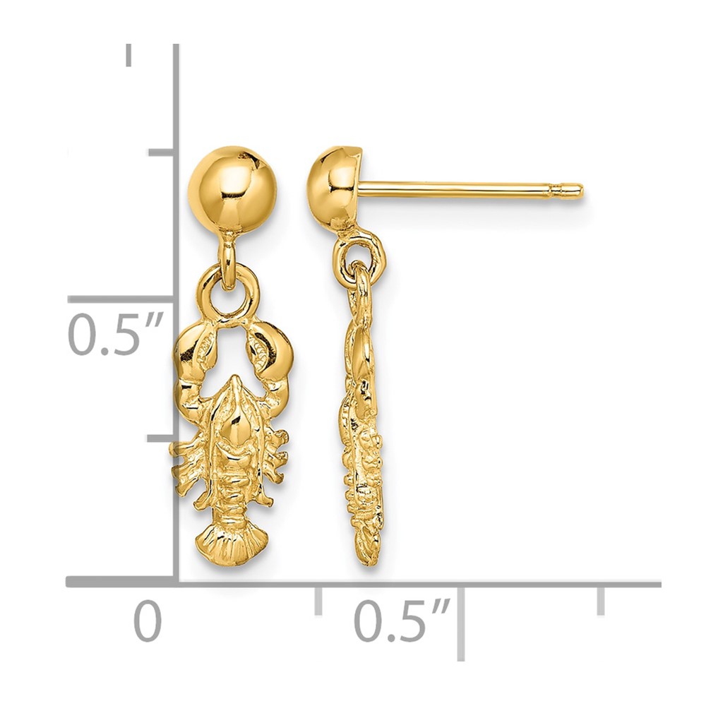 10K Lobster Post Dangle Earrings (10TE794)