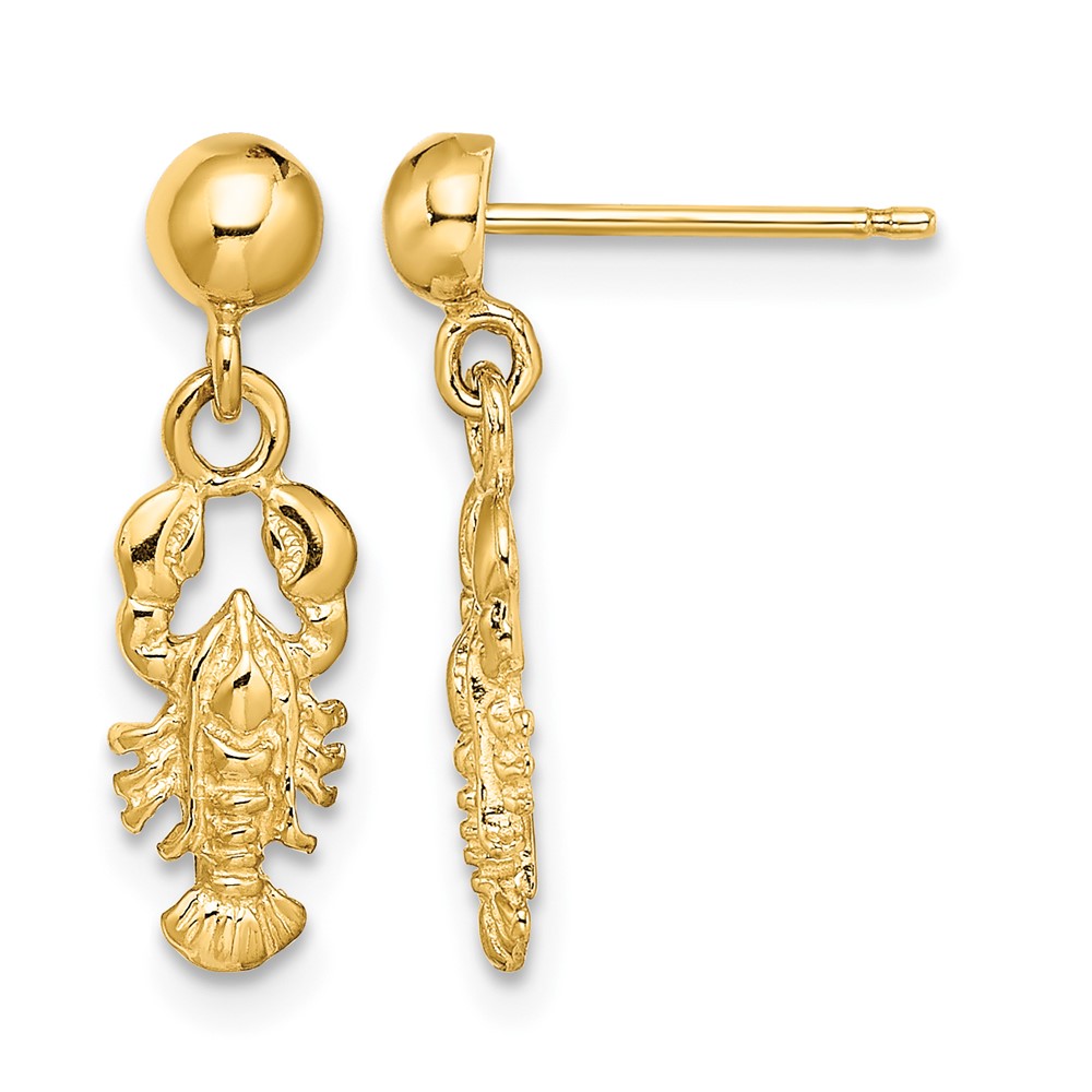 10K Lobster Post Dangle Earrings (10TE794)
