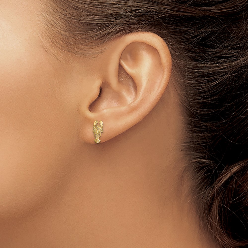 10K 2-D Lobster Post Earrings (10TE795)