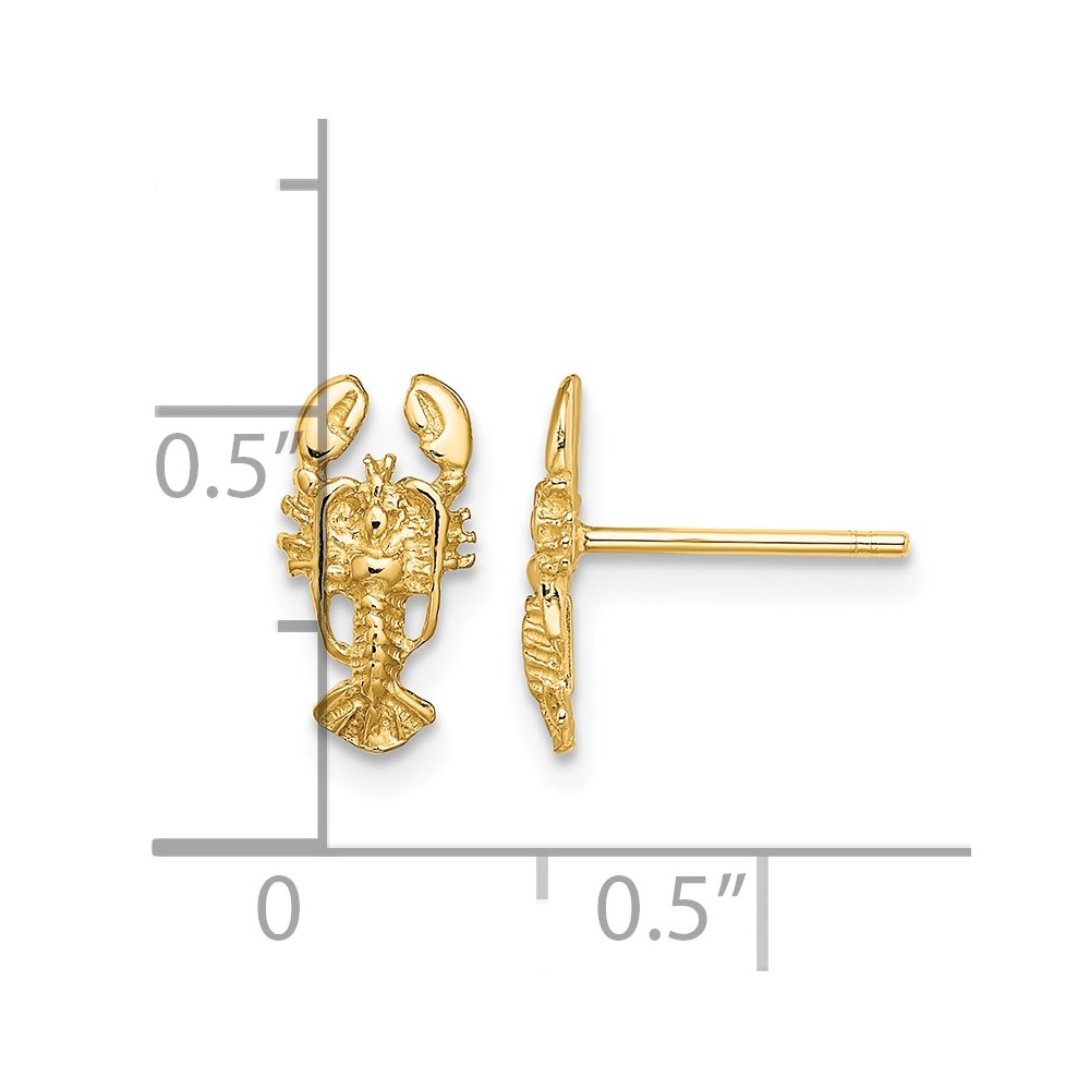 10K 2-D Lobster Post Earrings (10TE795)