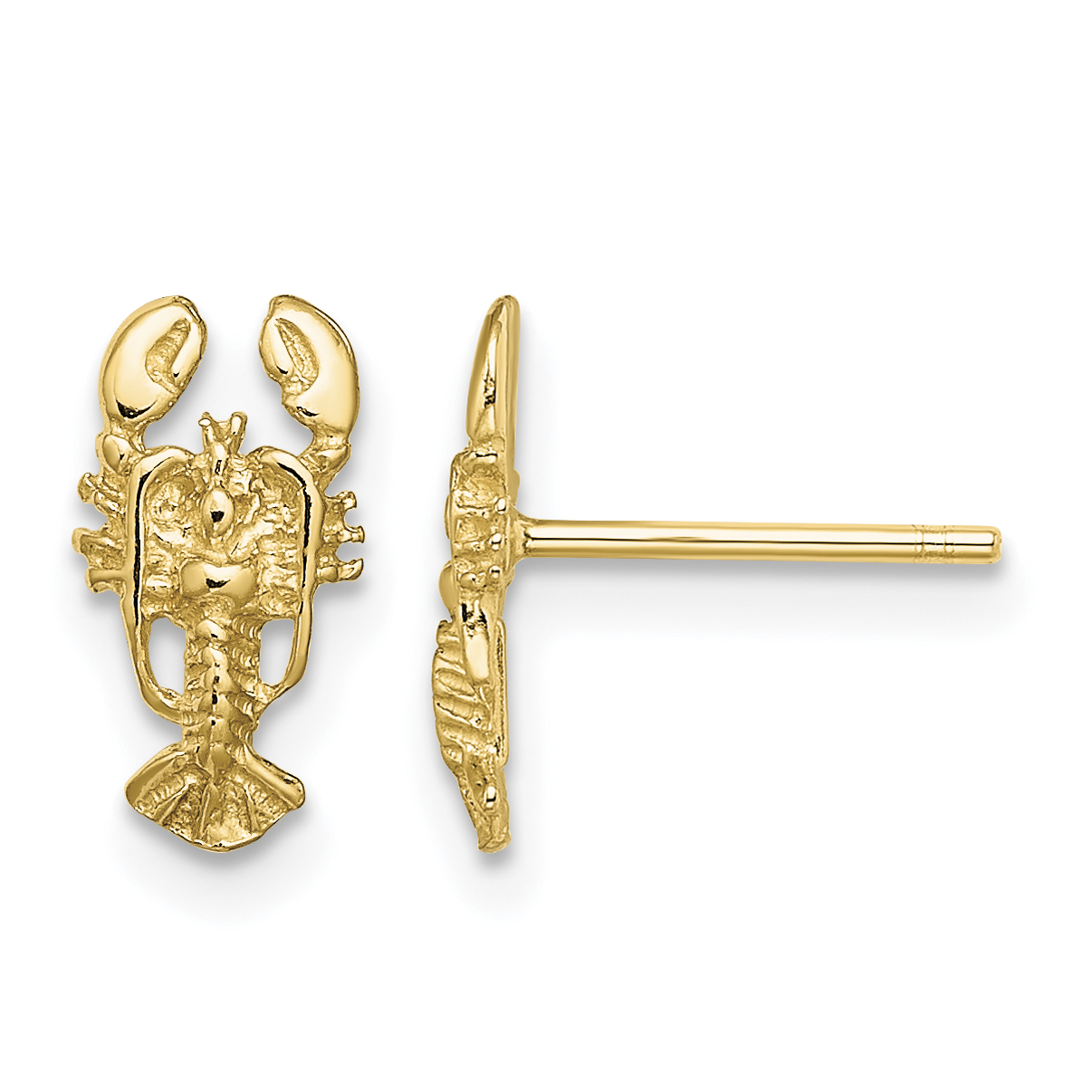 10K 2-D Lobster Post Earrings (10TE795)