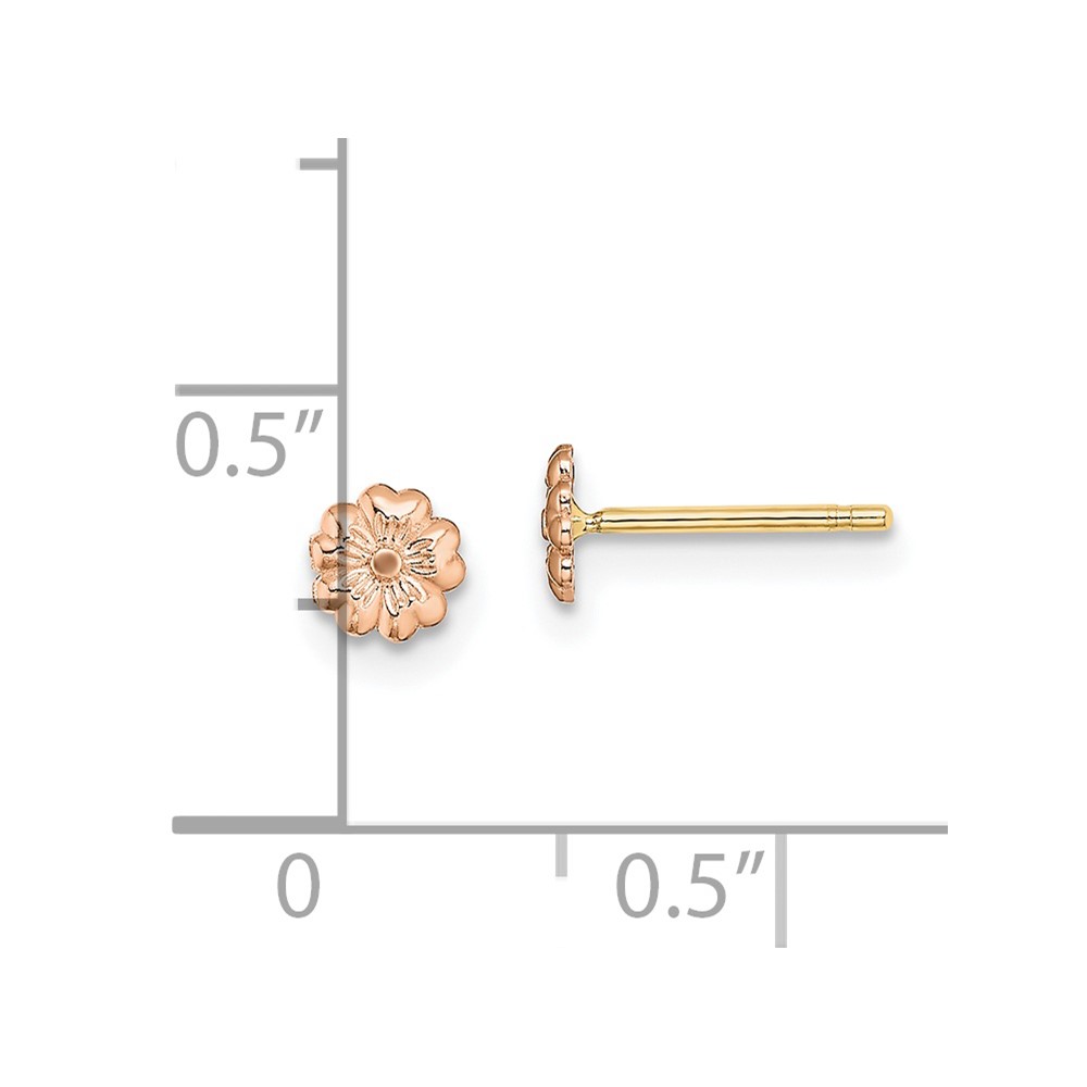 10k Rose Gold Flower Post Earrings (10TE942R)