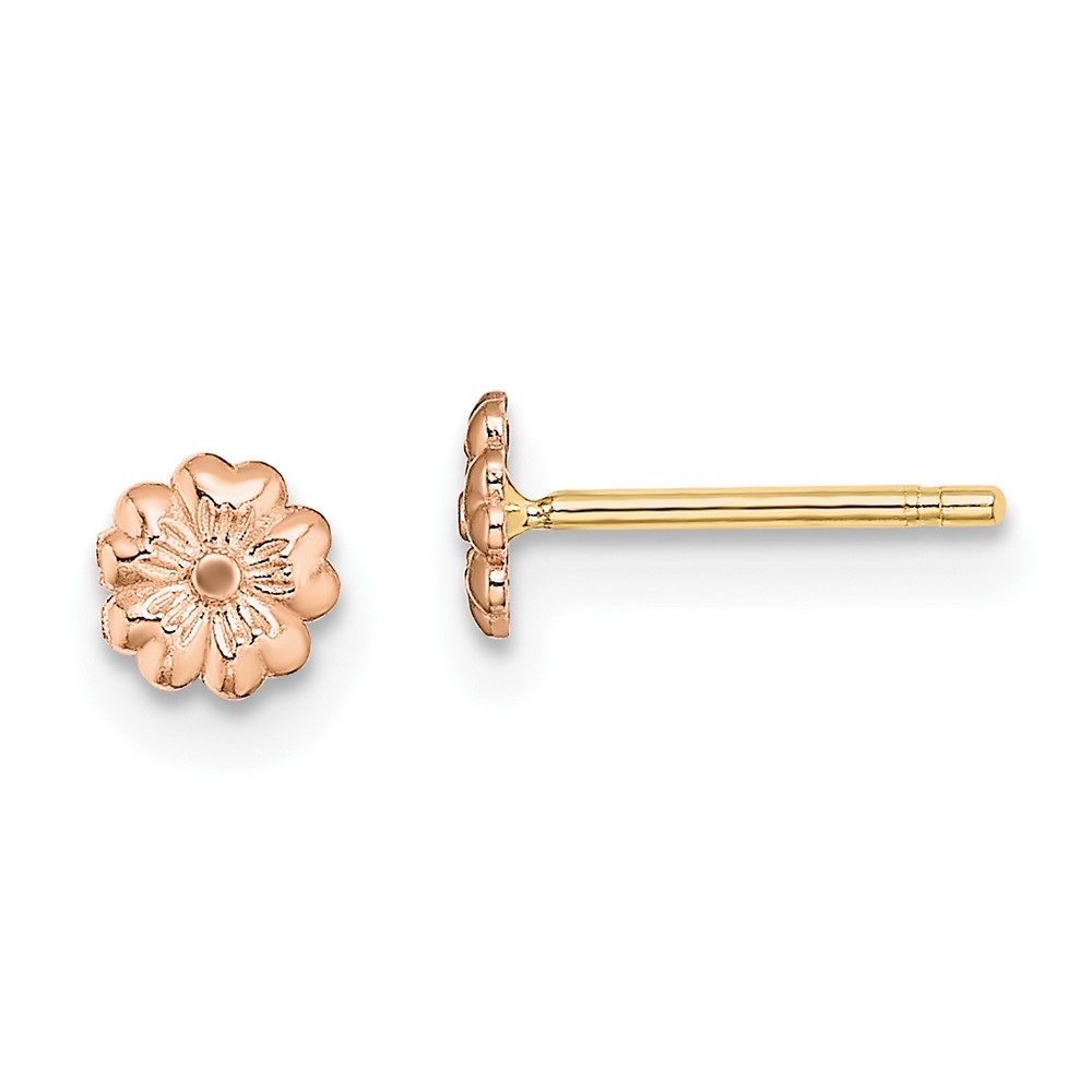 10k Rose Gold Flower Post Earrings (10TE942R)