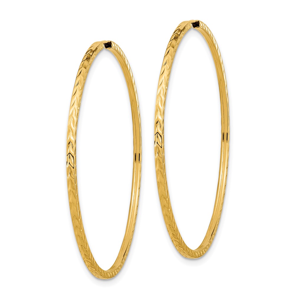 10k Diamond-cut Square Tube Endless Hoop Earrings (10TF1000)