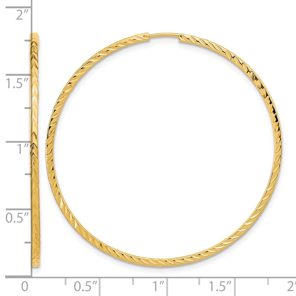 10k Diamond-cut Square Tube Endless Hoop Earrings (10TF1000)