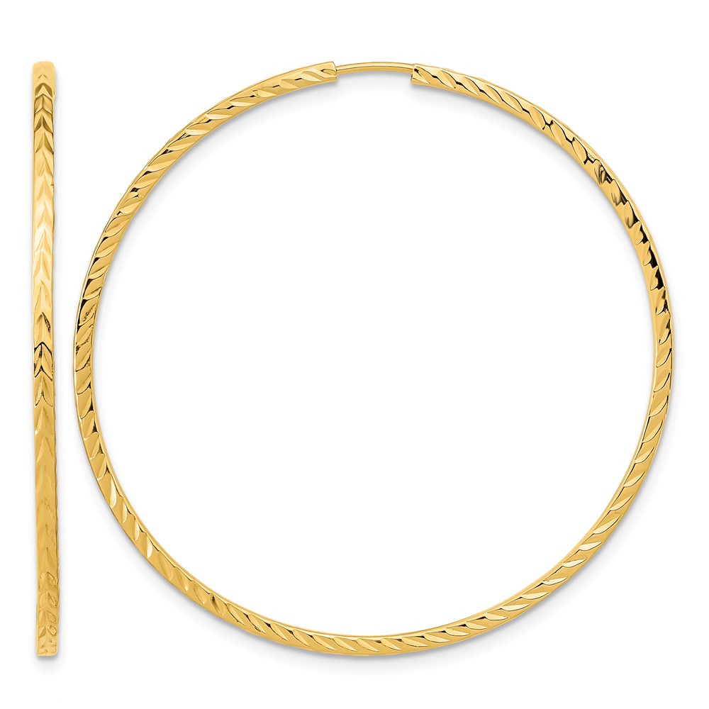 10k Diamond-cut Square Tube Endless Hoop Earrings (10TF1000)