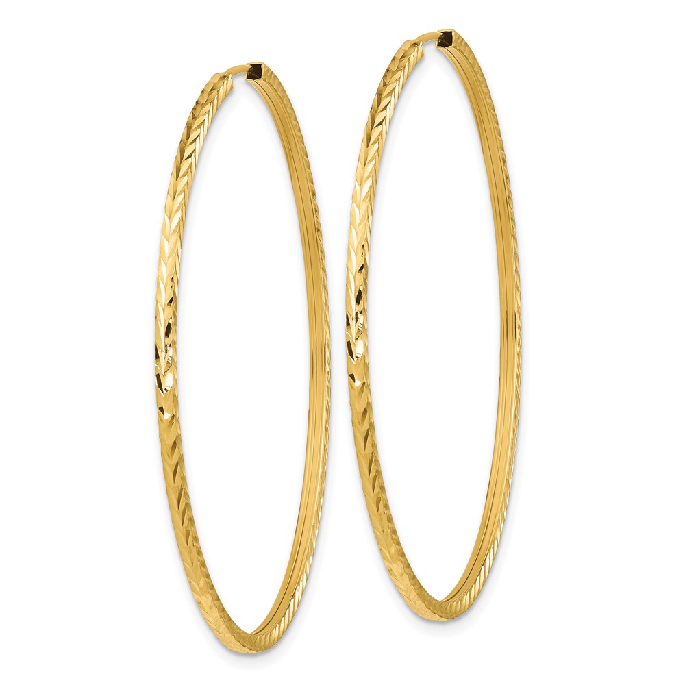 10k Diamond-cut Square Tube Endless Hoop Earrings (10TF1001)