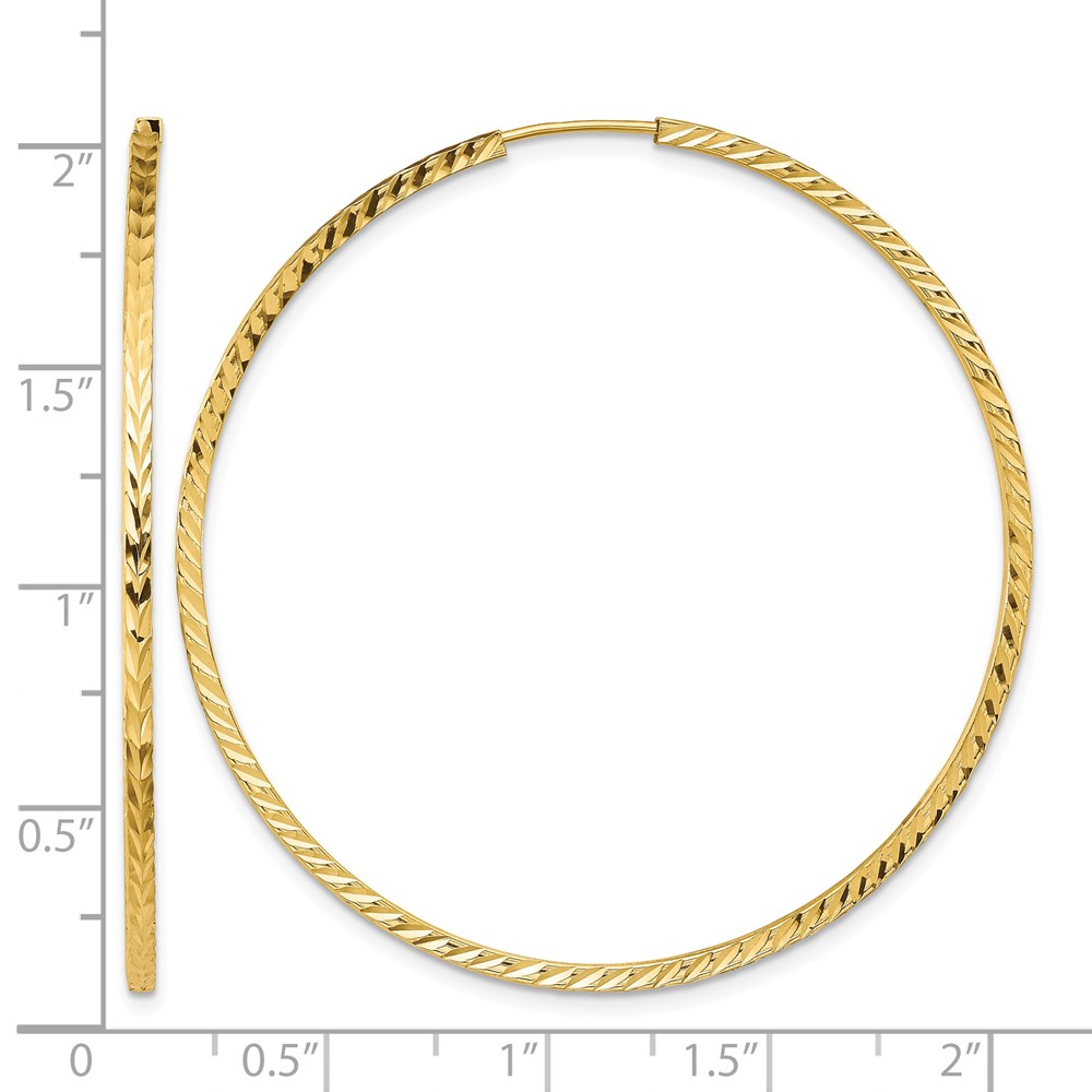 10k Diamond-cut Square Tube Endless Hoop Earrings (10TF1001)
