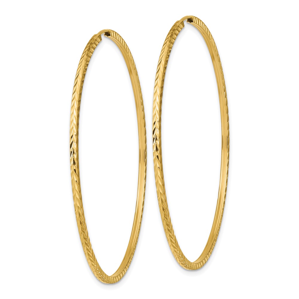 10k Diamond-cut Square Tube Endless Hoop Earrings (10TF1002)