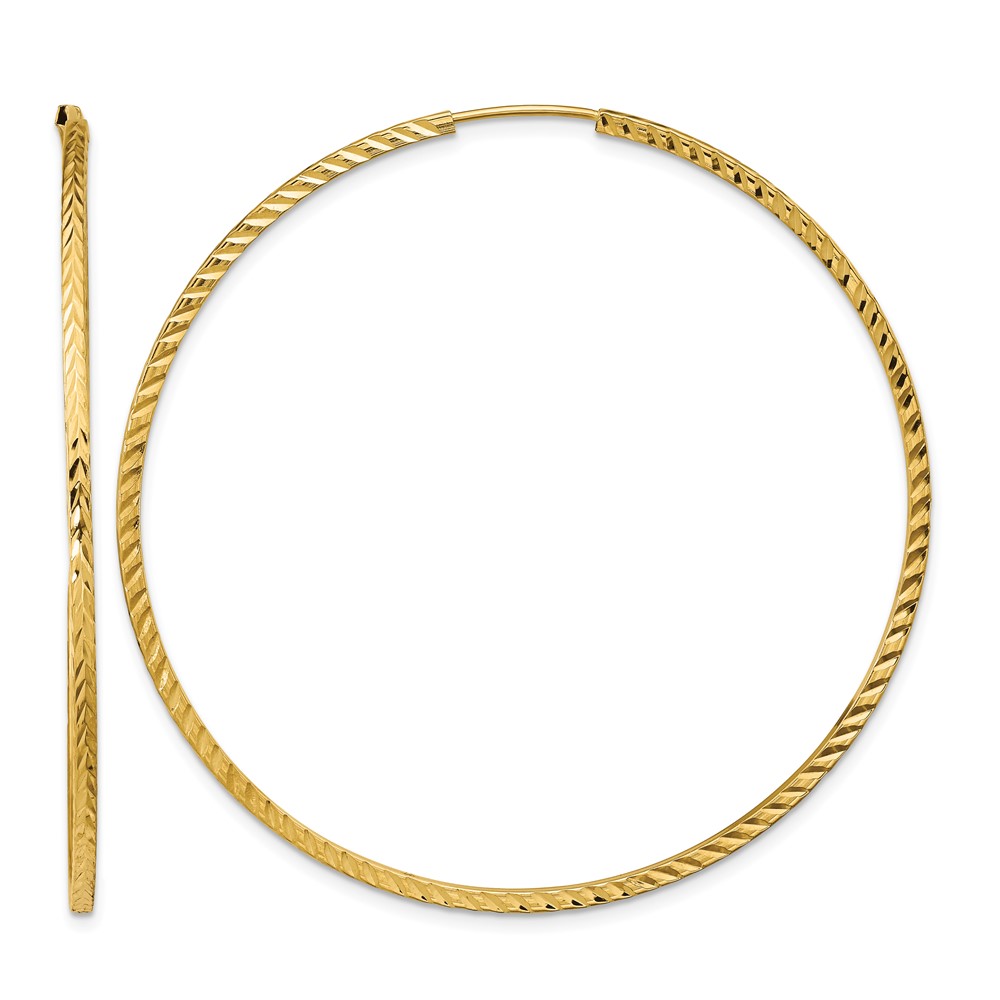 10k Diamond-cut Square Tube Endless Hoop Earrings (10TF1002)