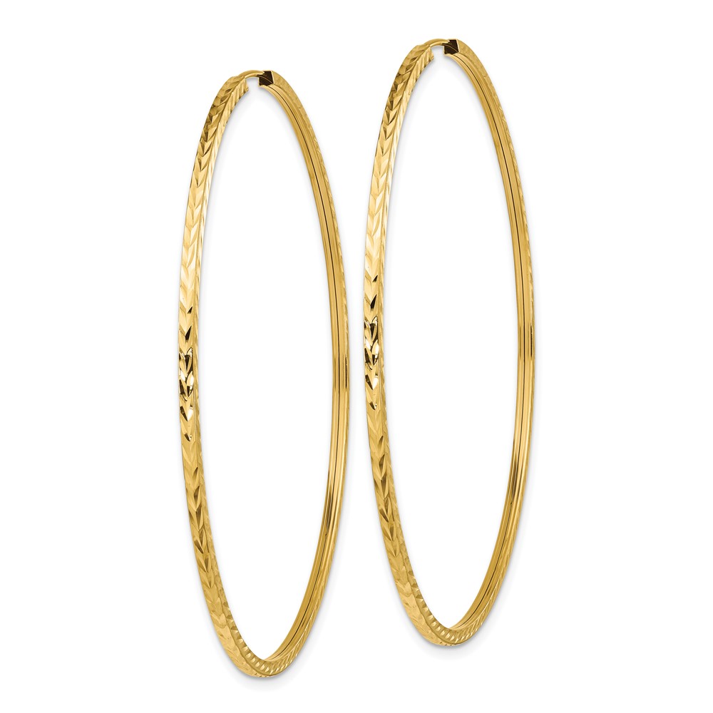 10k Diamond-cut Square Tube Endless Hoop Earrings (10TF1003)