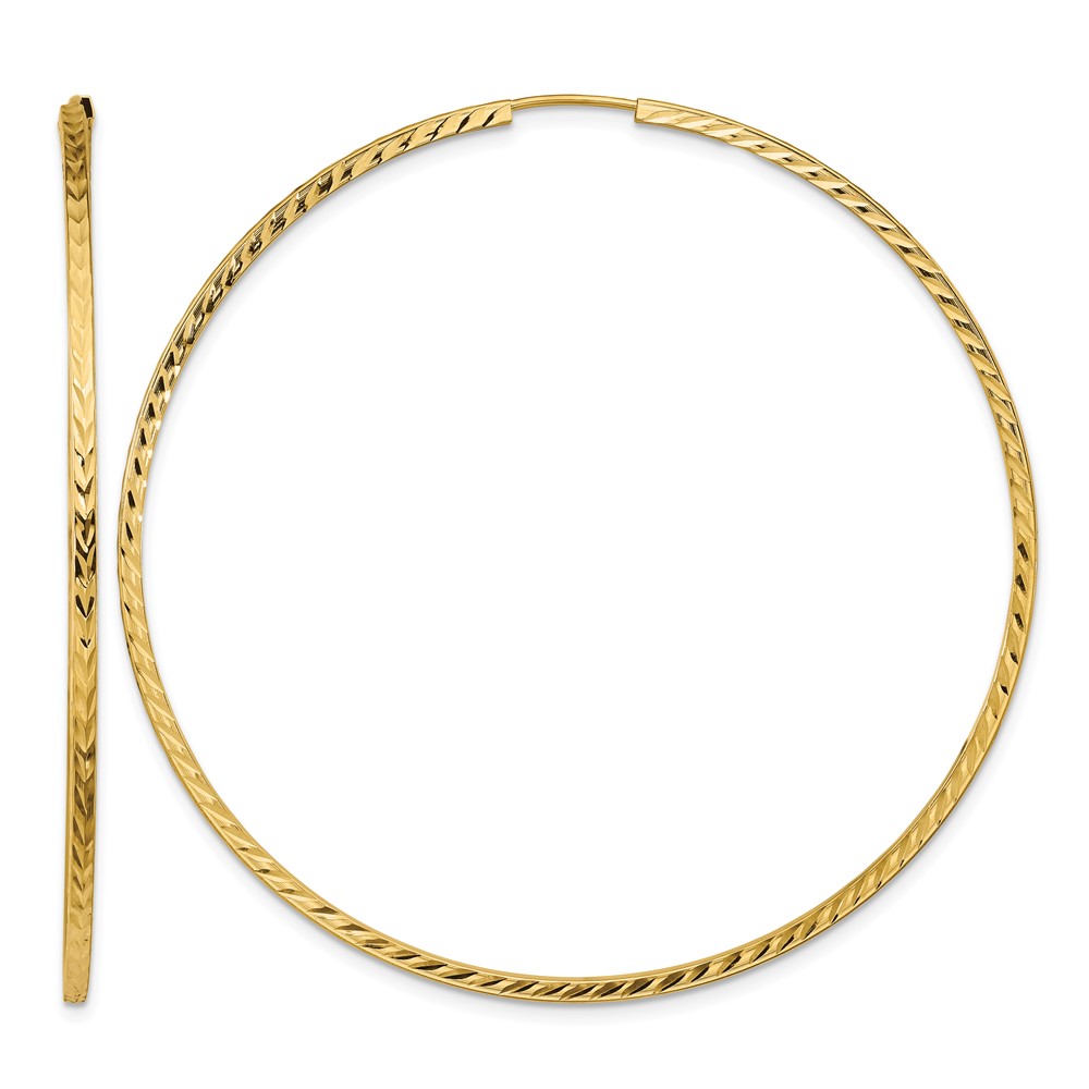 10k Diamond-cut Square Tube Endless Hoop Earrings (10TF1003)