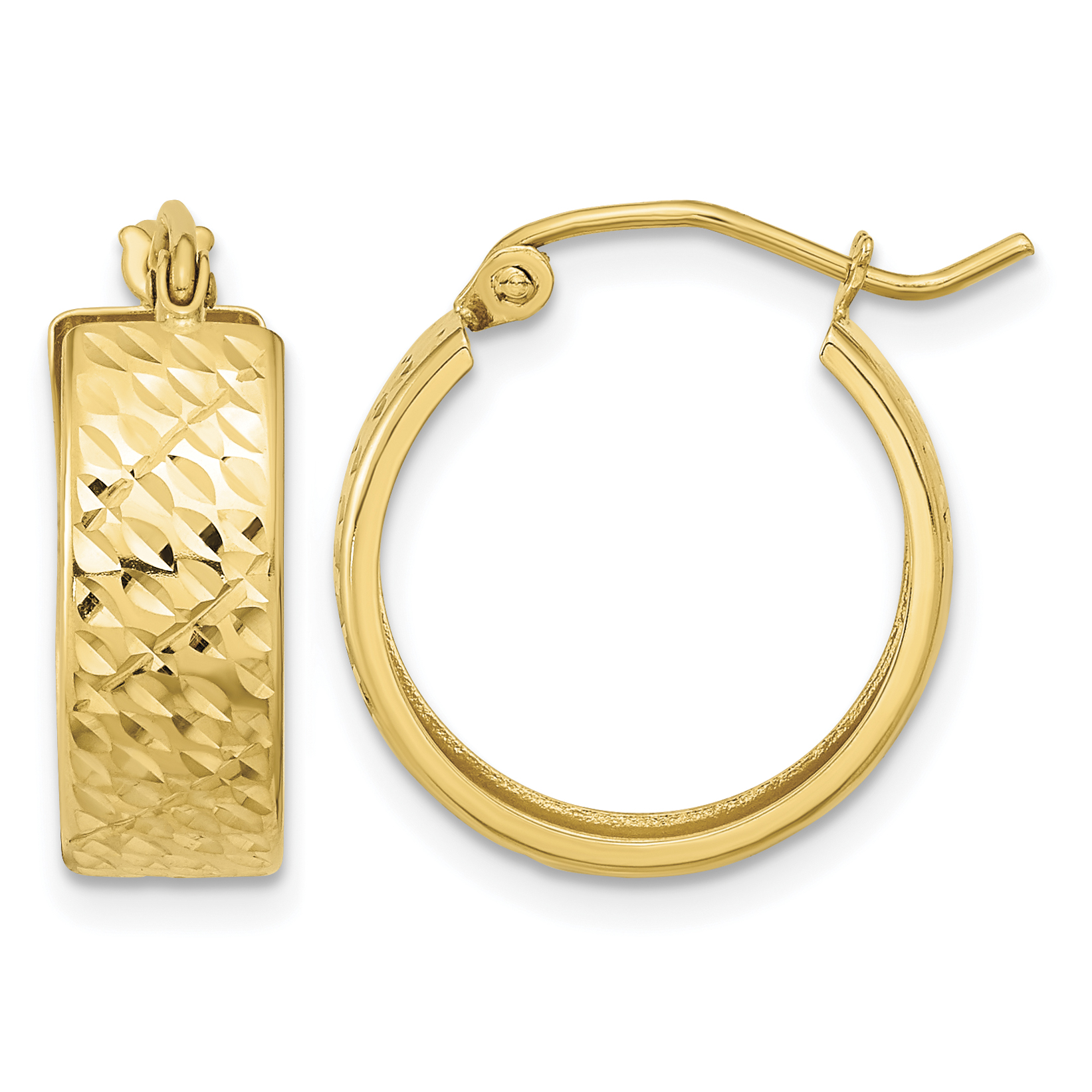 10k Diamond-cut Hoop Earrings (10TF1072)