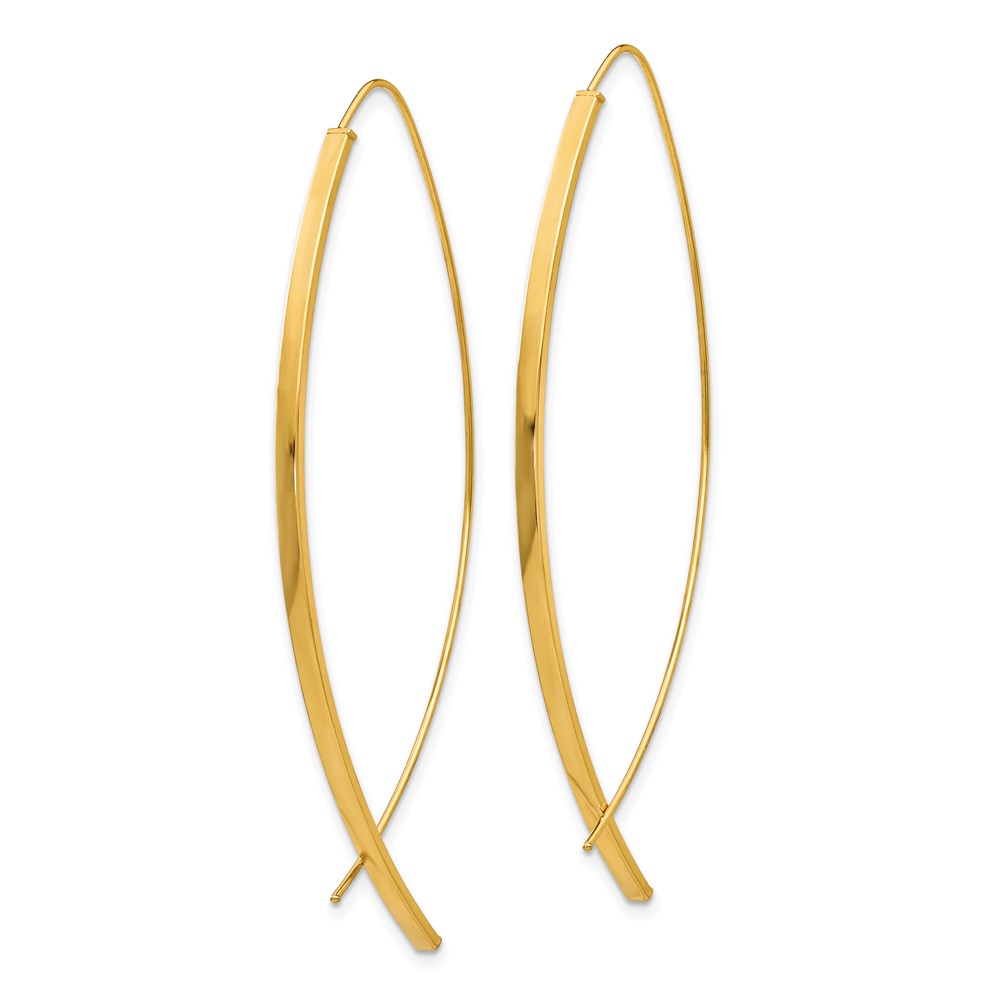 10k 1.75mm Square Tube Wire Threader Earrings (10TF1324)