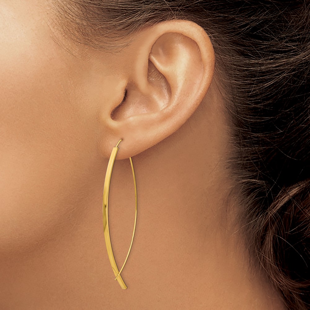 10k 1.75mm Square Tube Wire Threader Earrings (10TF1324)