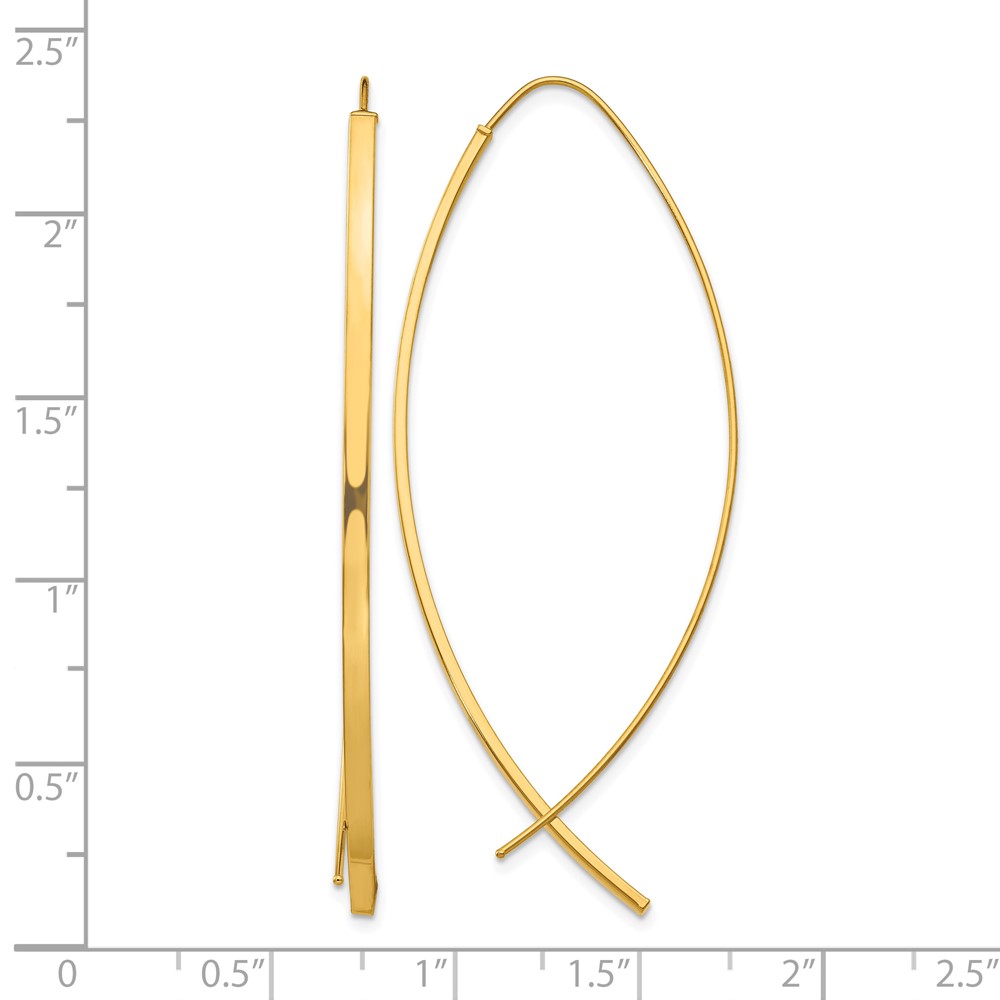 10k 1.75mm Square Tube Wire Threader Earrings (10TF1324)