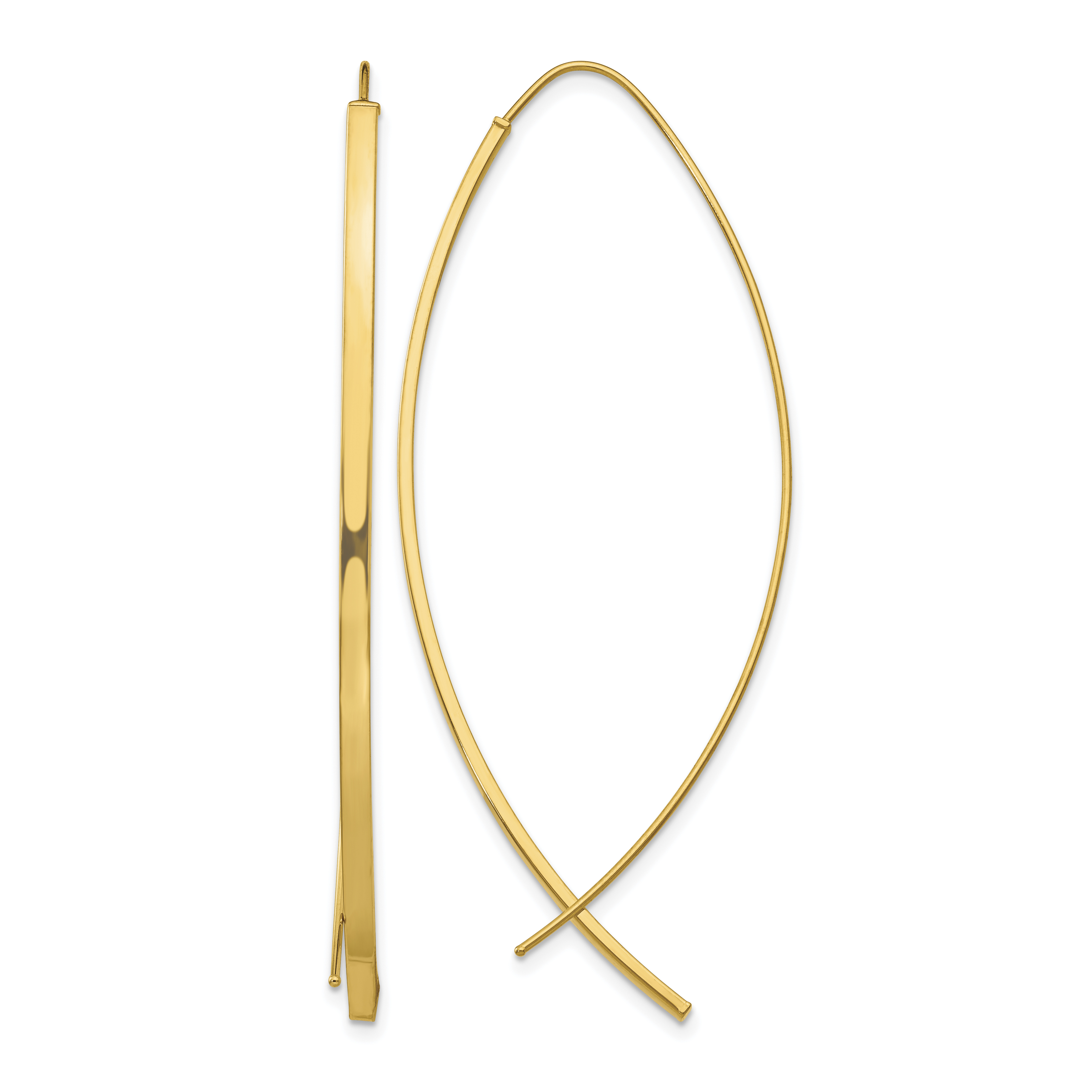 10k 1.75mm Square Tube Wire Threader Earrings (10TF1324)