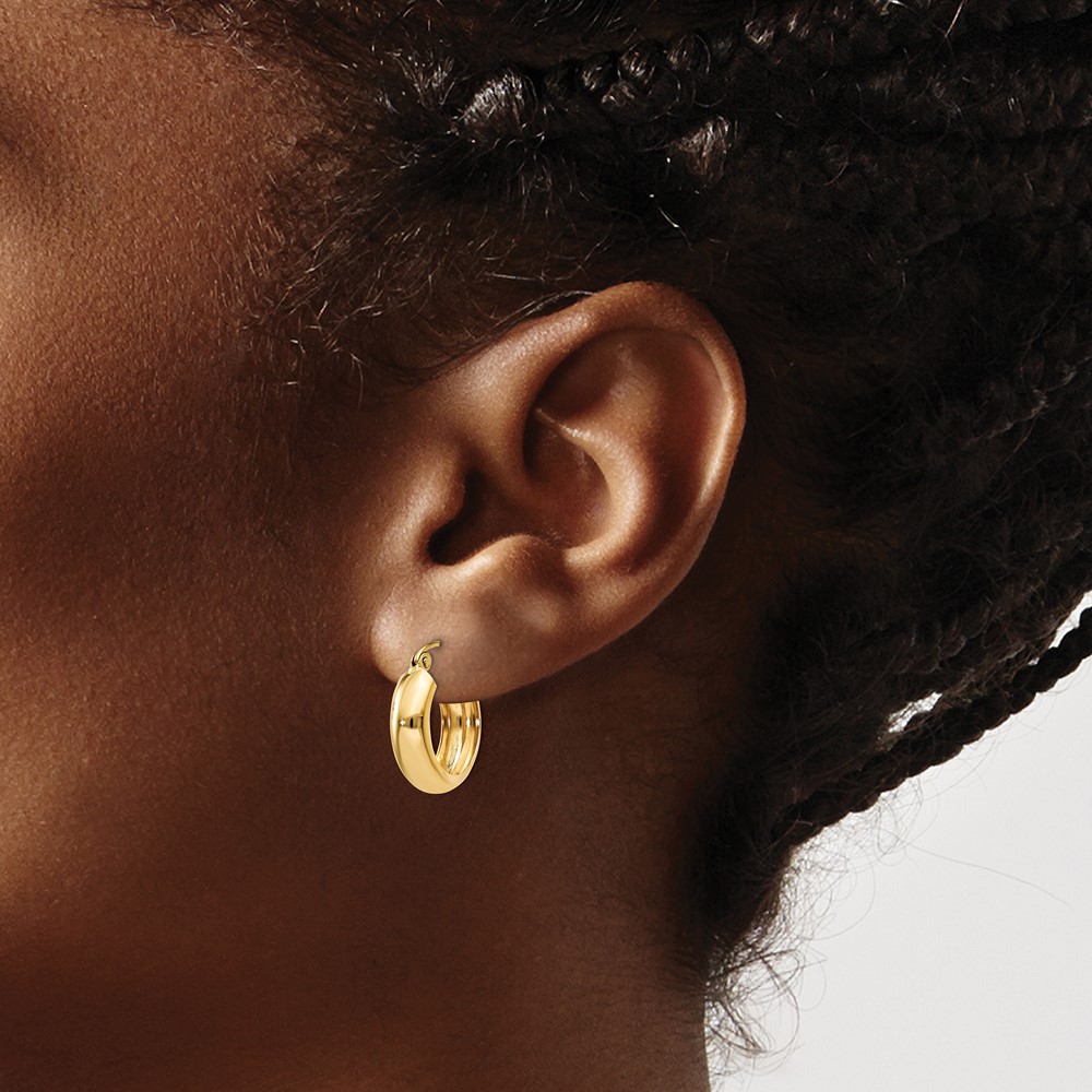 10k Polished 4.75mm Round Hoop Earrings (10TF140)