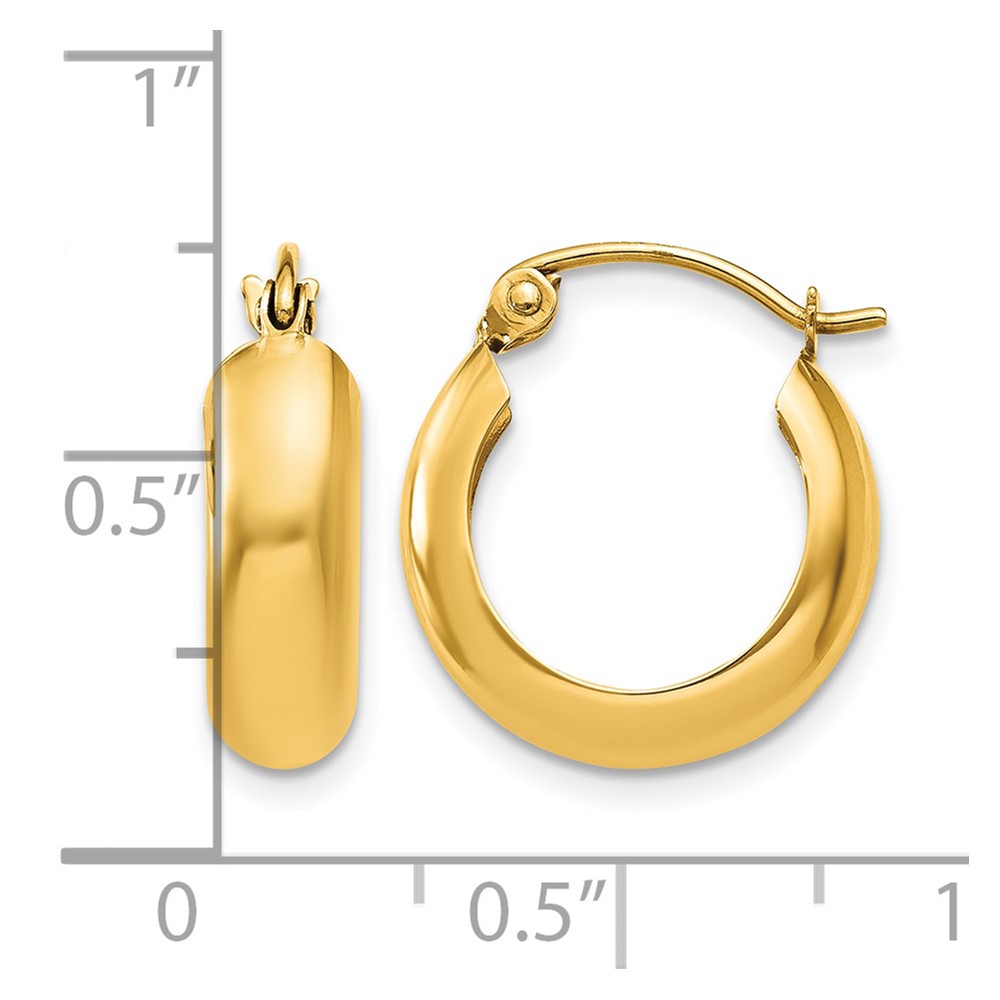 10k Polished 4.75mm Round Hoop Earrings (10TF140)
