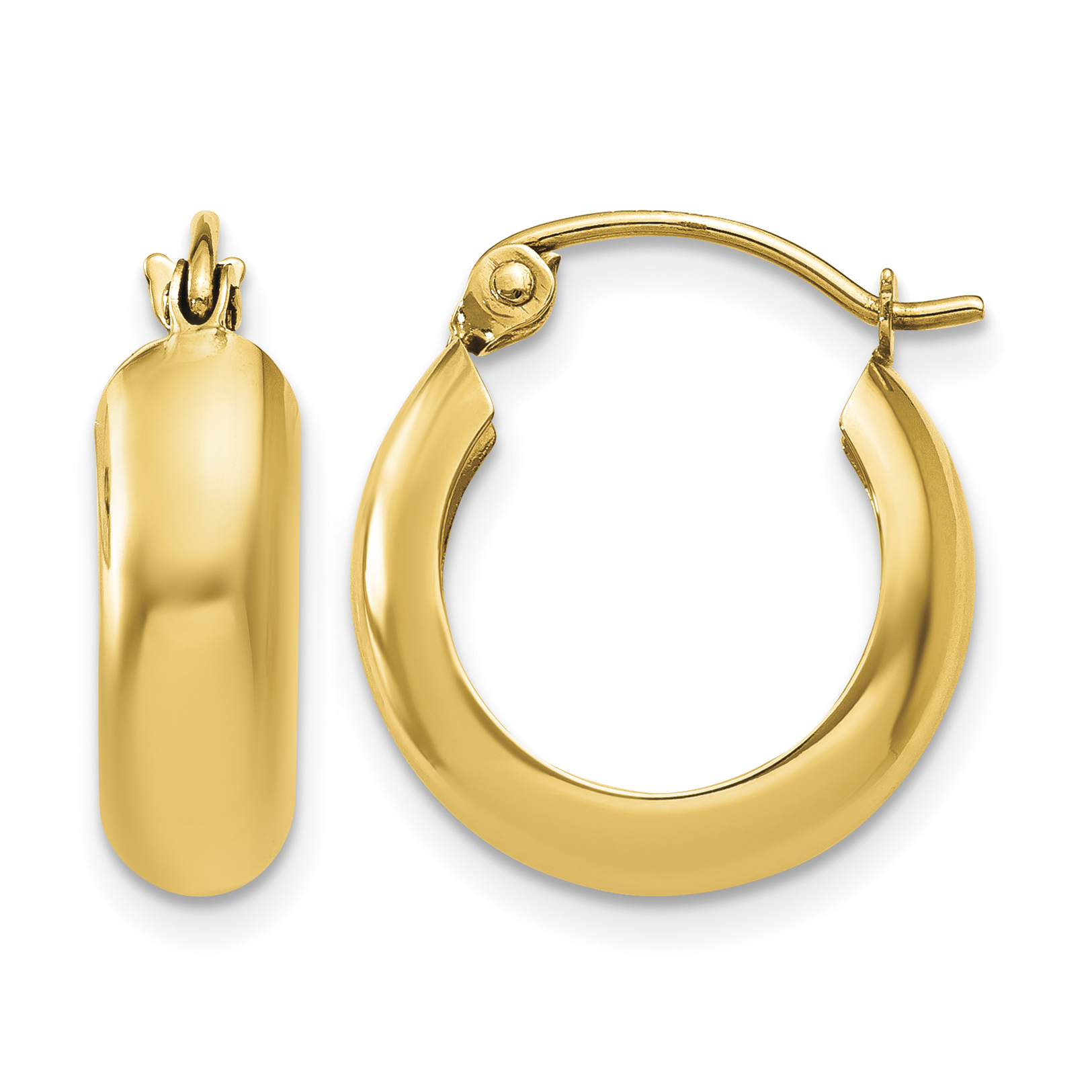10k Polished 4.75mm Round Hoop Earrings (10TF140)