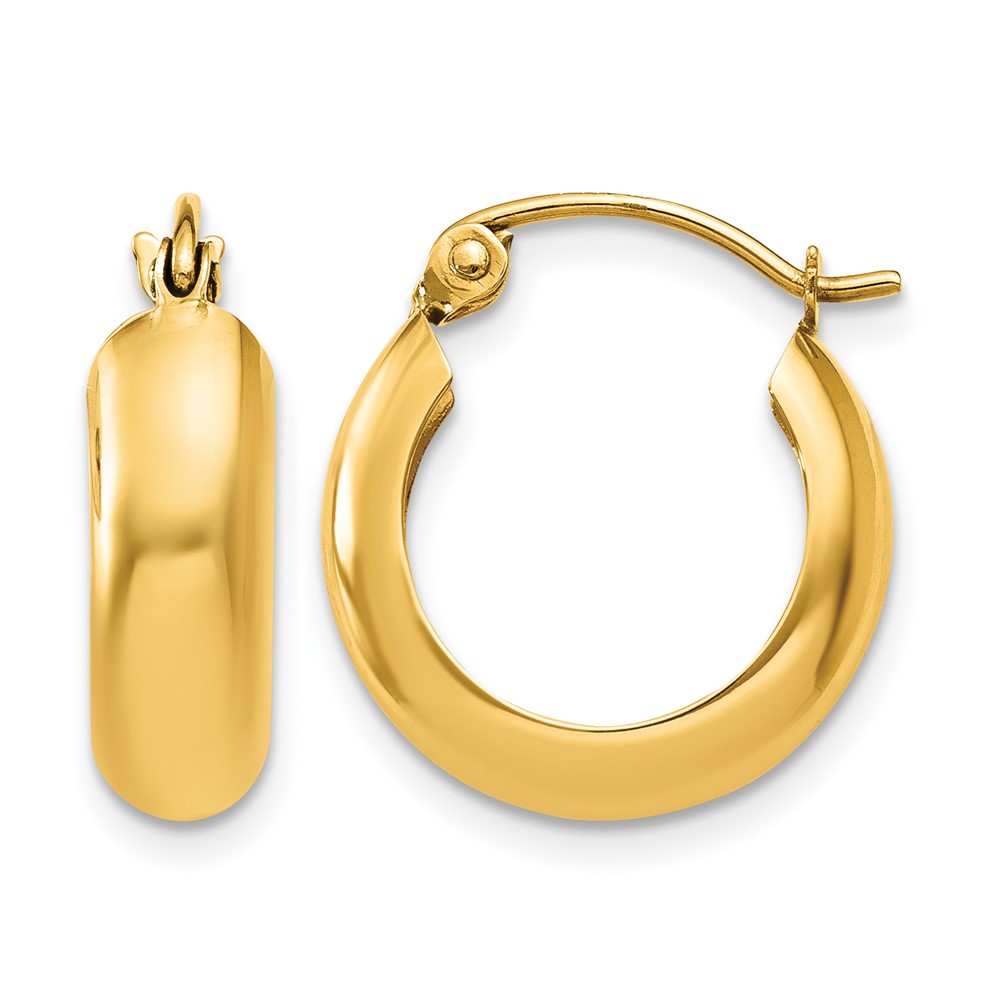 10k Polished 4.75mm Round Hoop Earrings (10TF140)