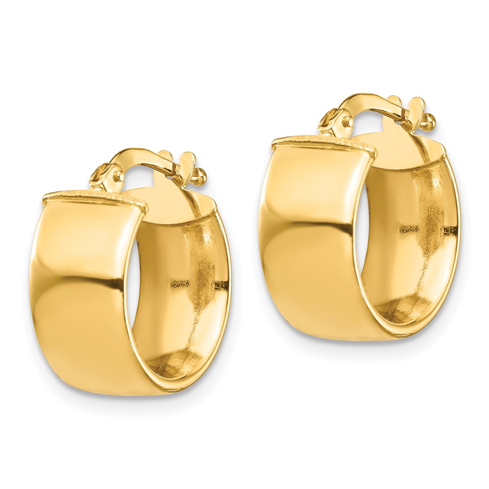 10k High Polished 7mm Hoop Earrings (10TF1411)