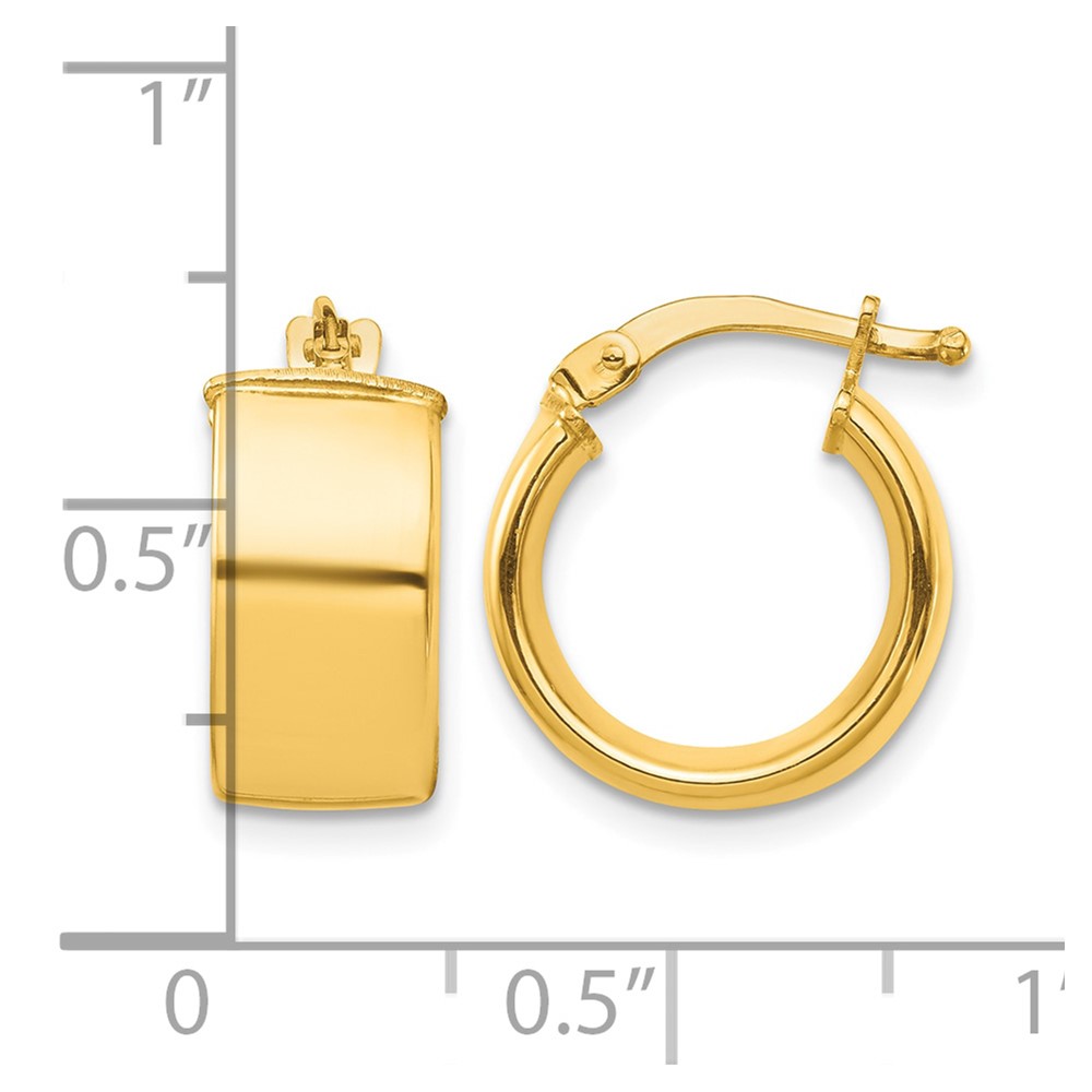 10k High Polished 7mm Hoop Earrings (10TF1411)