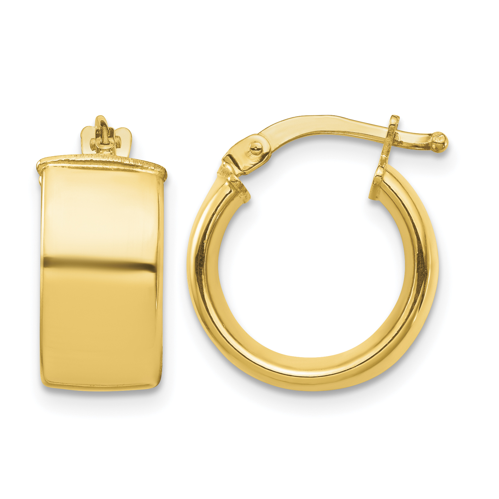 10k High Polished 7mm Hoop Earrings (10TF1411)
