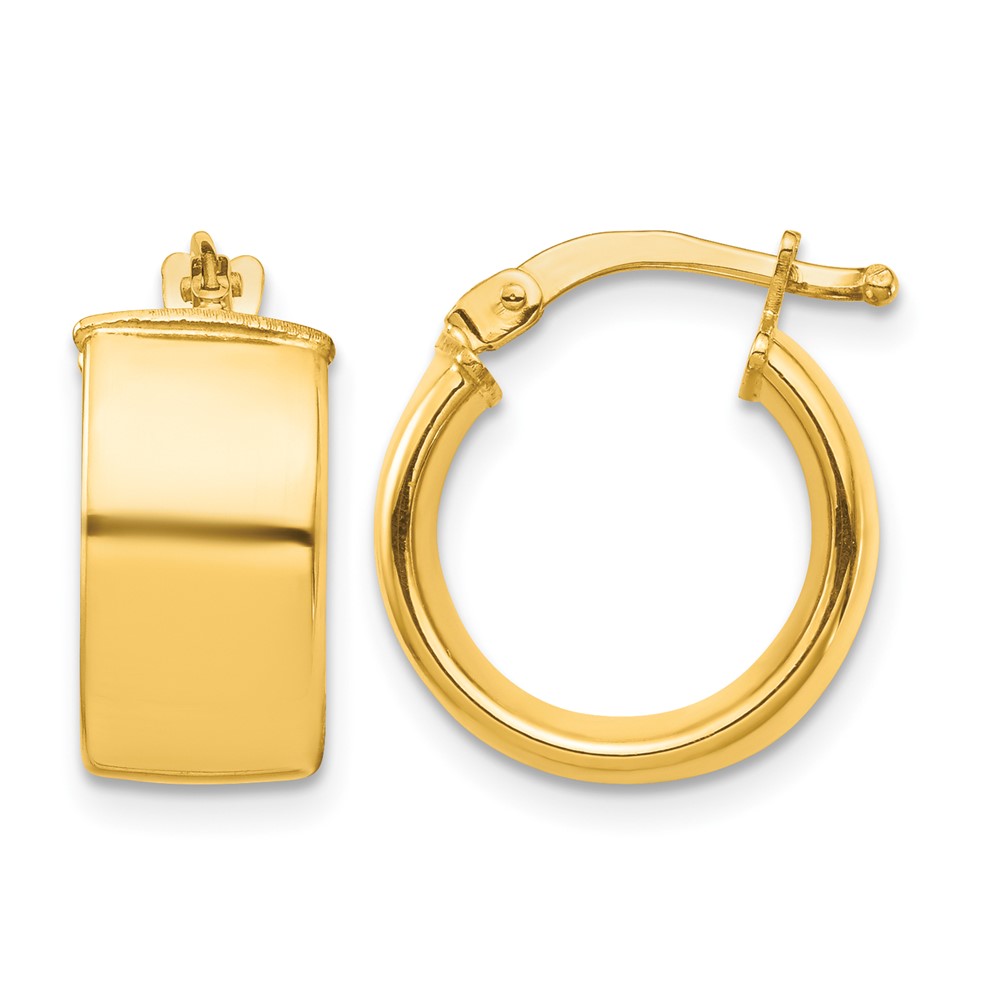 10k High Polished 7mm Hoop Earrings (10TF1411)