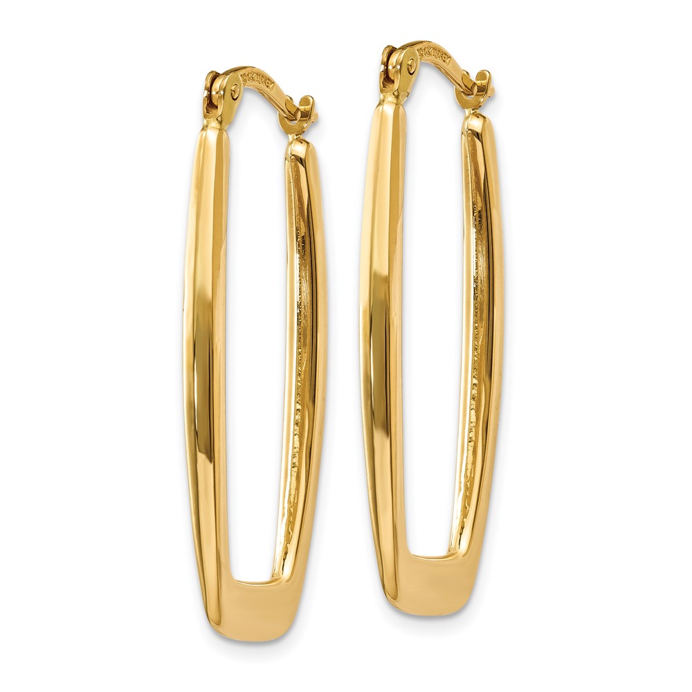 10k Polished 2.25mm Rectangle Hoop Earrings (10TF148)