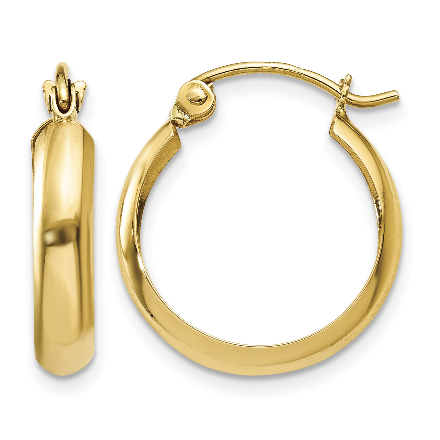 10k Polished 3.5mm Hoop Earrings (10TF150)