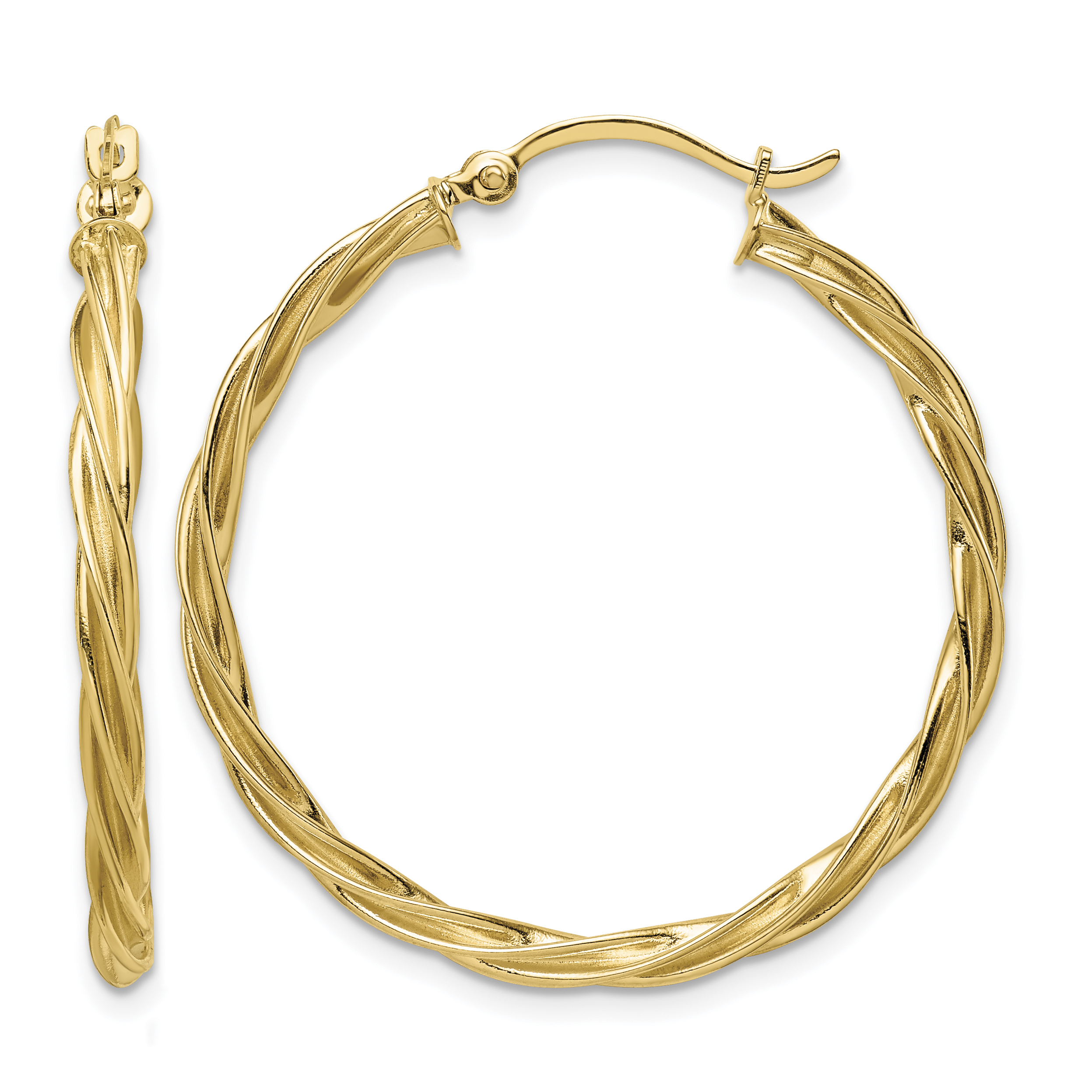 10k Polished 2.5mm Twisted Hoop Earrings (10TF1608)