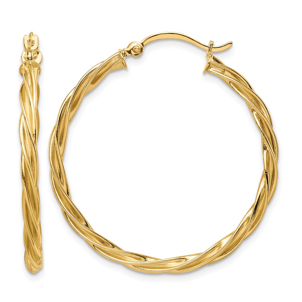 10k Polished 2.5mm Twisted Hoop Earrings (10TF1608)