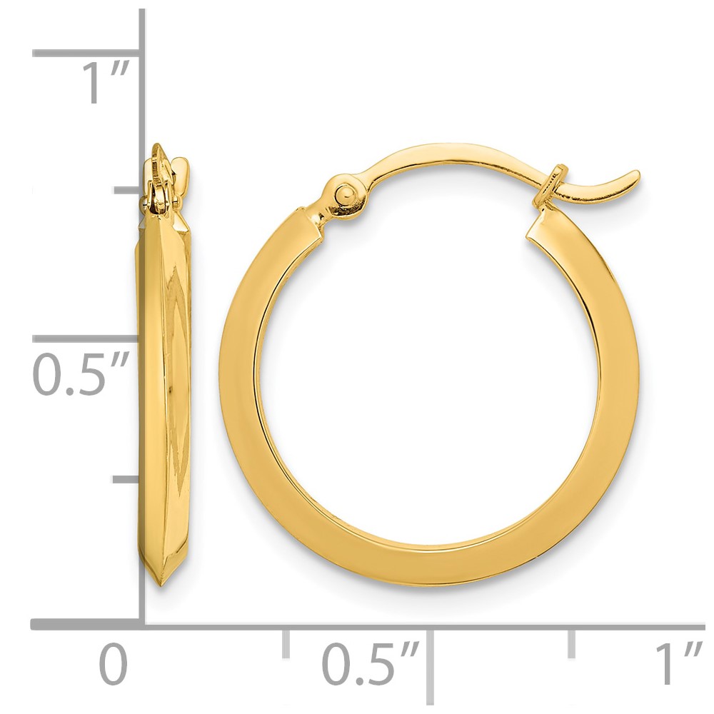10k Polished Hoop Earrings (10TF1629)
